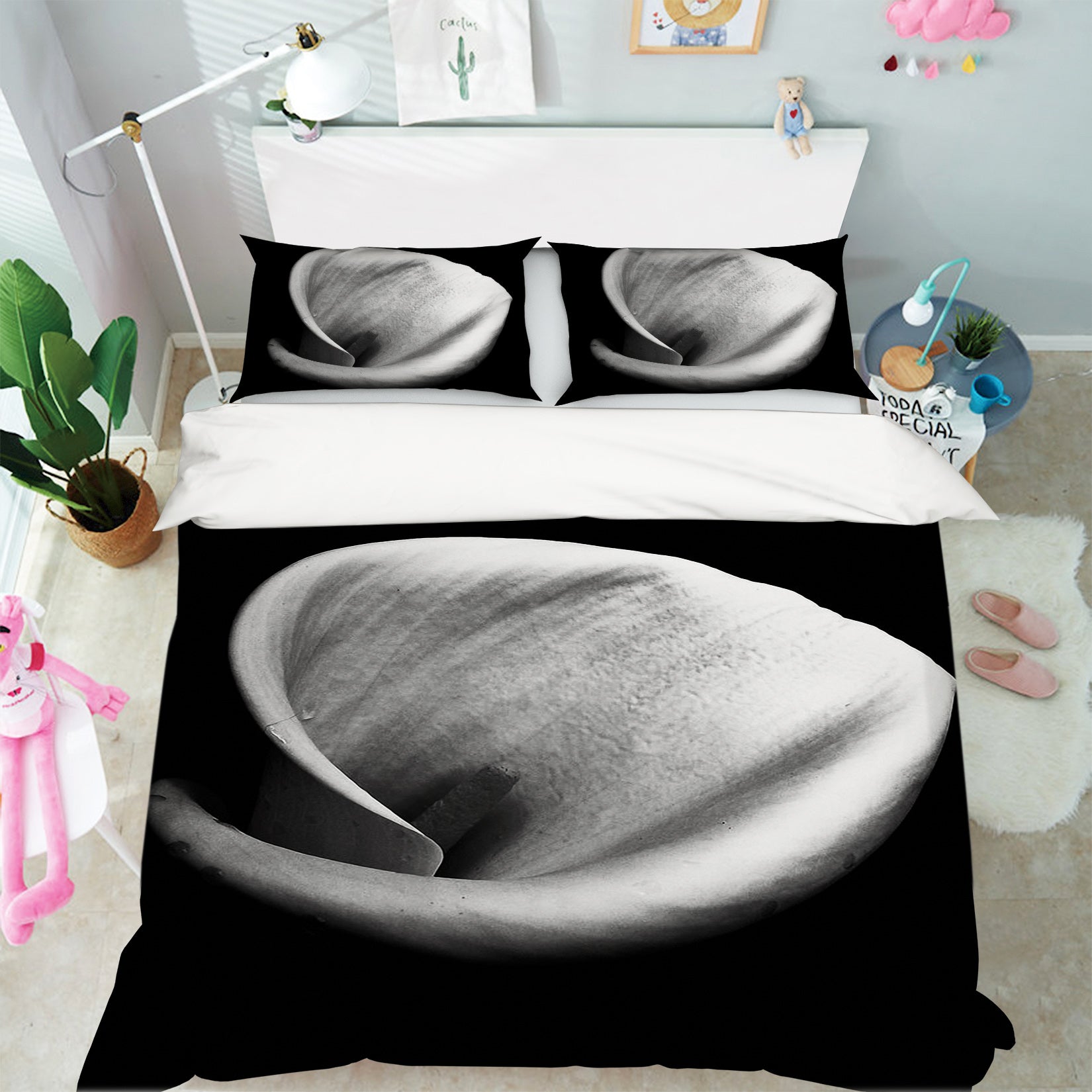 3D Black Lily 095 Bed Pillowcases Quilt