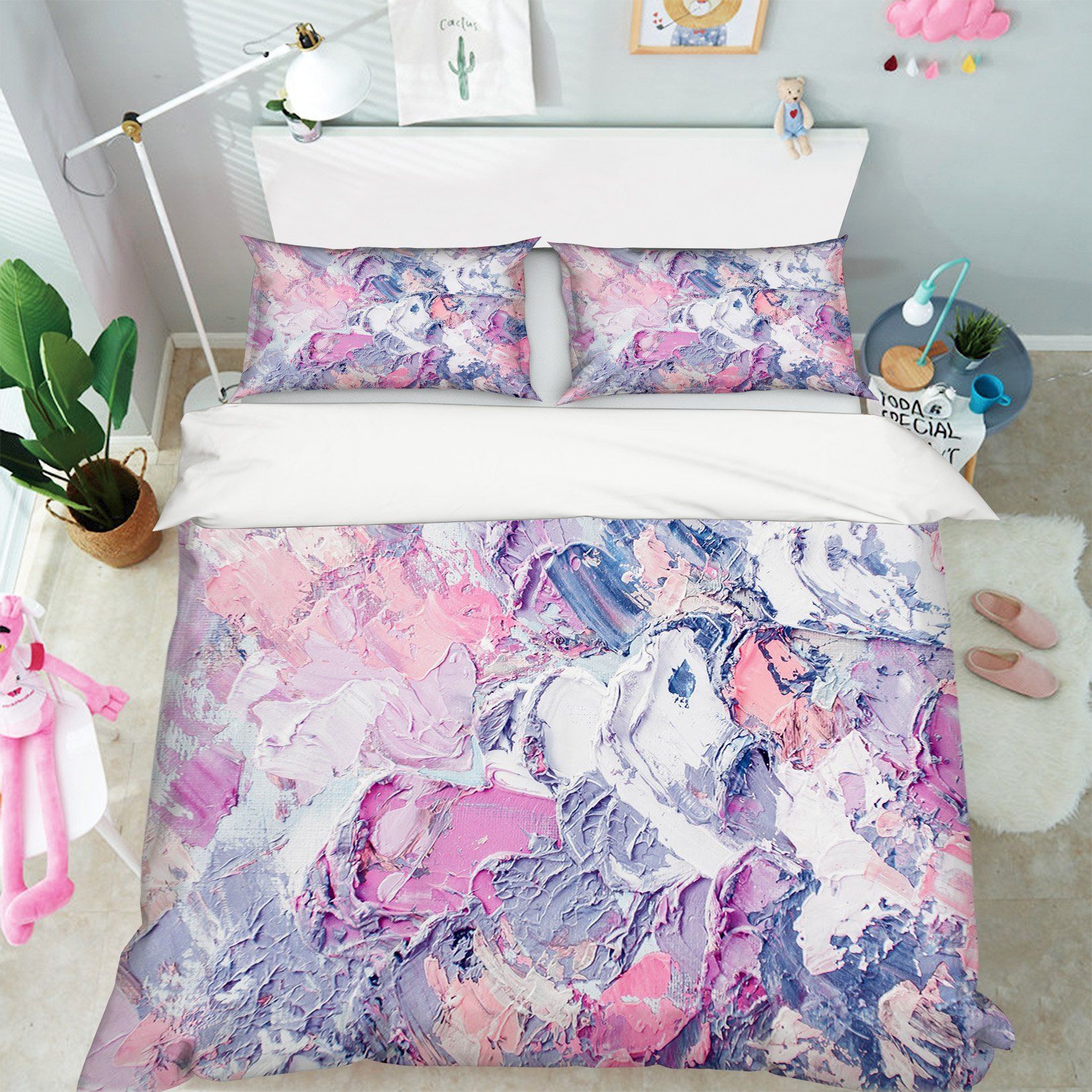 3D Pigment Application Powder 014 Bed Pillowcases Quilt Wallpaper AJ Wallpaper 