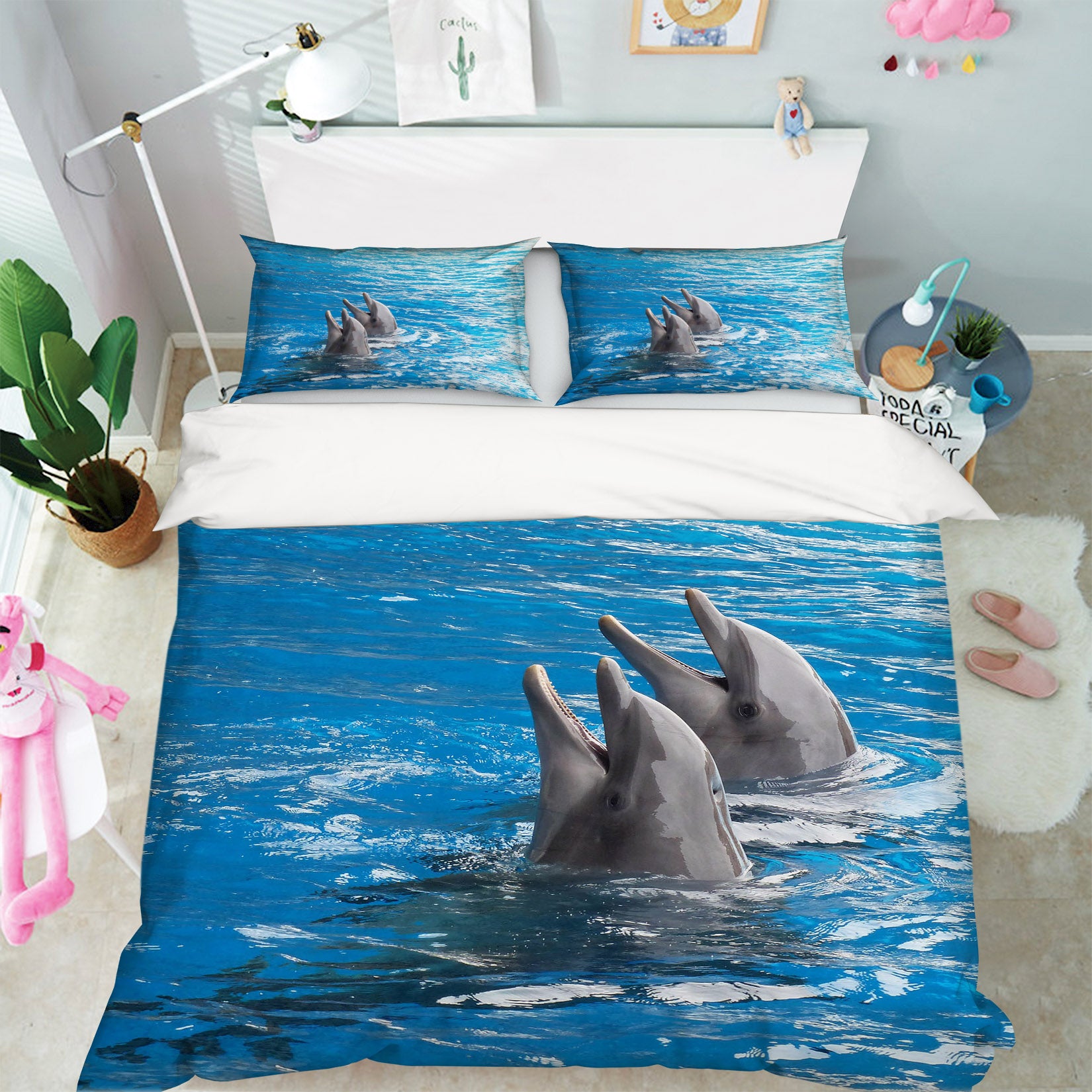 3D Dolphin 60195 Bed Pillowcases Quilt