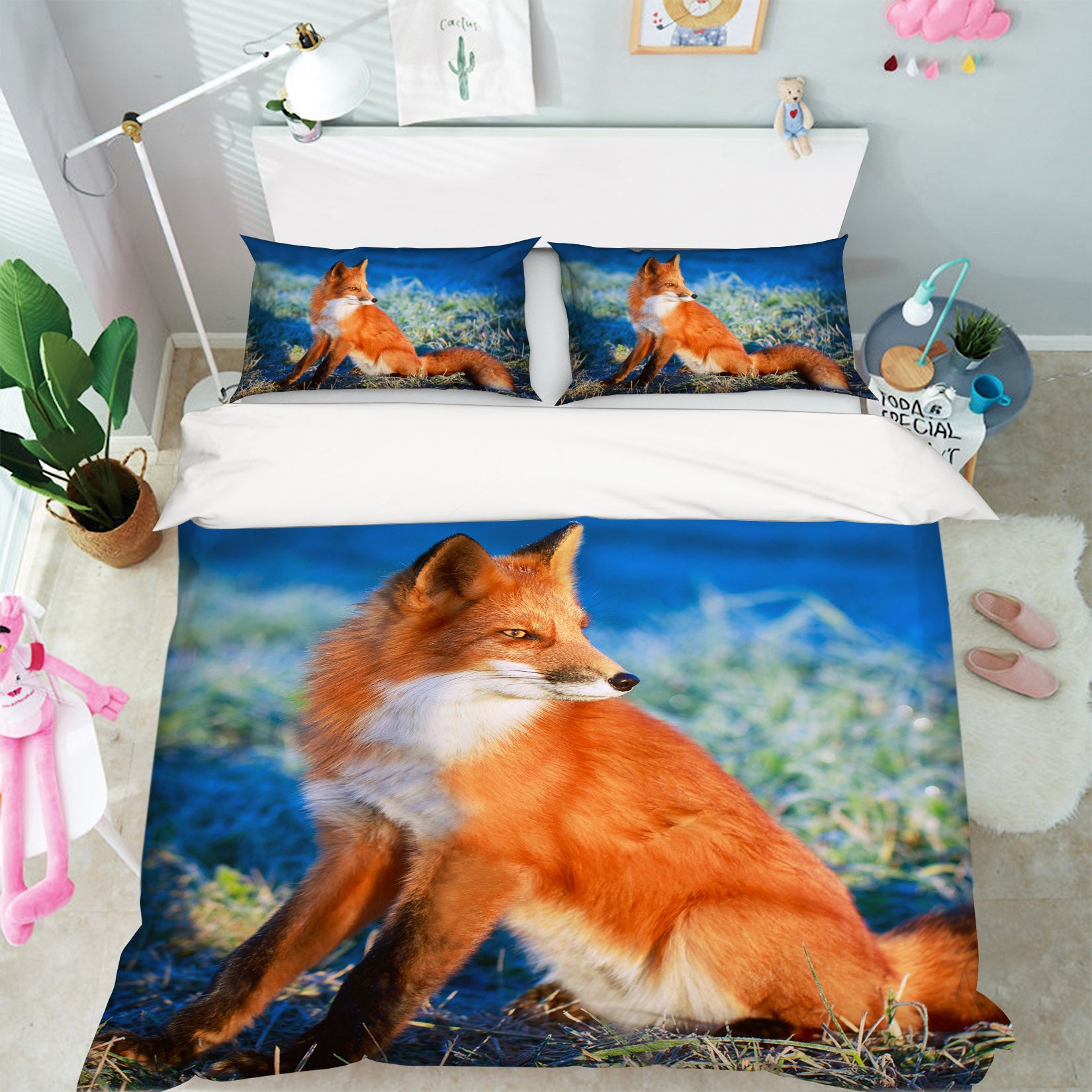 3D Fox 19203 Bed Pillowcases Quilt