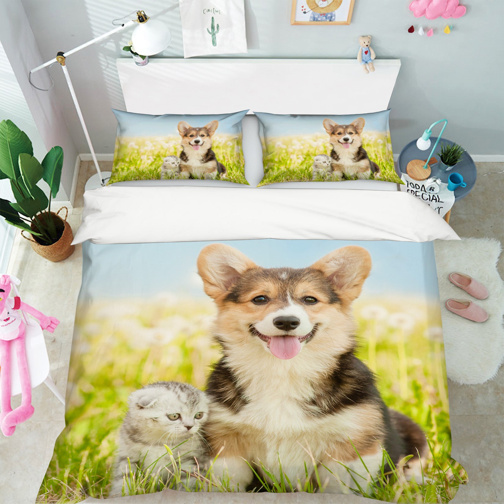 3D Cats Dogs 15013 Bed Pillowcases Quilt