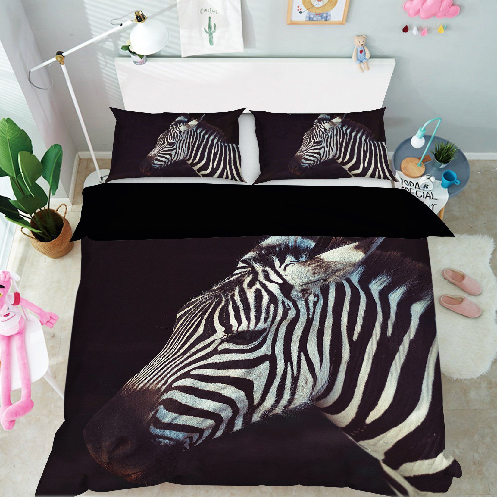 3D Zebra 1914 Bed Pillowcases Quilt Quiet Covers AJ Creativity Home 