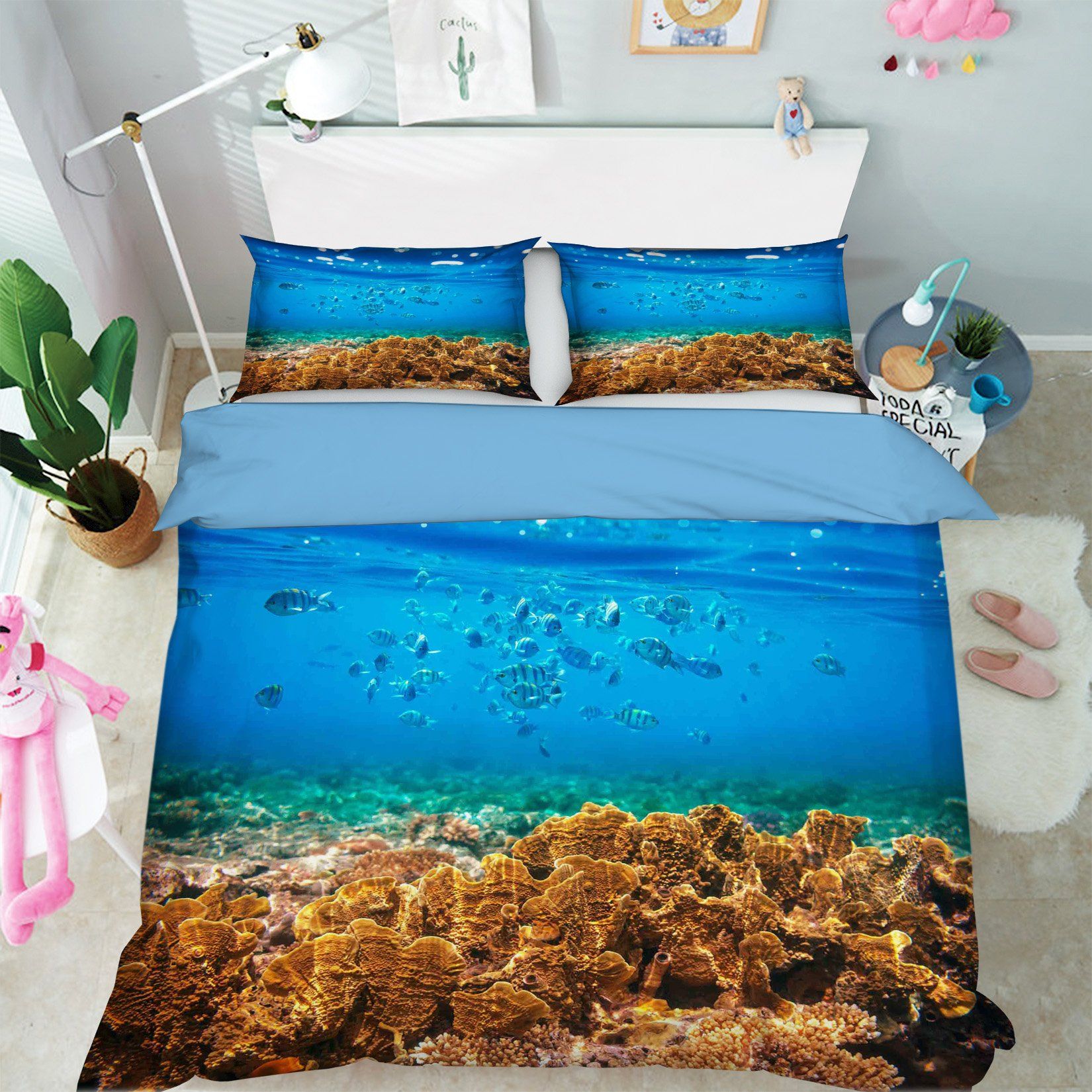 3D Fish Coral 024 Bed Pillowcases Quilt Wallpaper AJ Wallpaper 