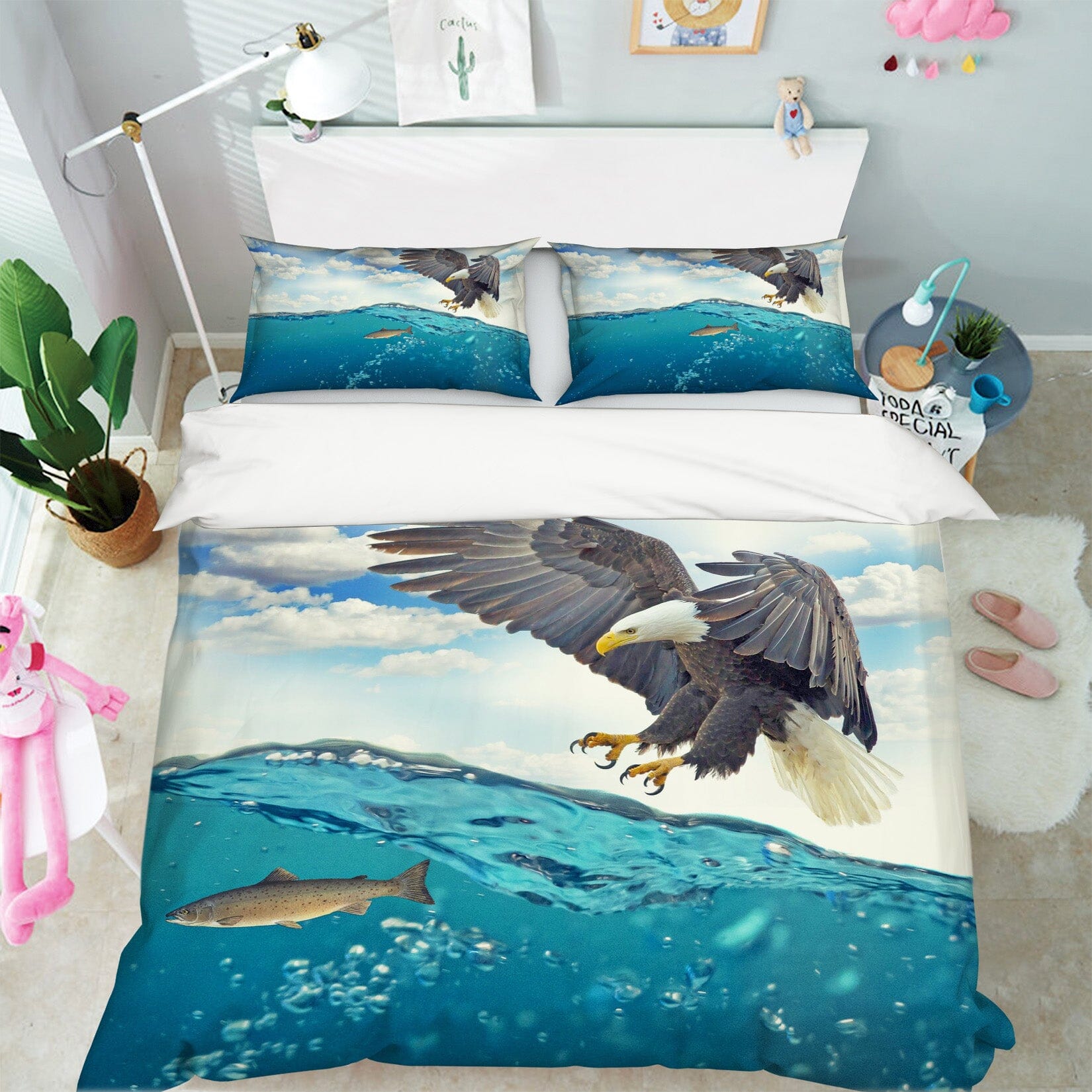 3D Sea Eagle 1953 Bed Pillowcases Quilt Quiet Covers AJ Creativity Home 