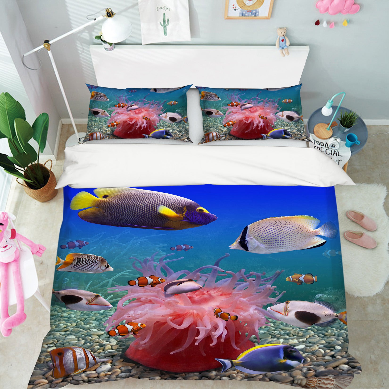 3D Stone Fish Sea 013 Bed Pillowcases Quilt