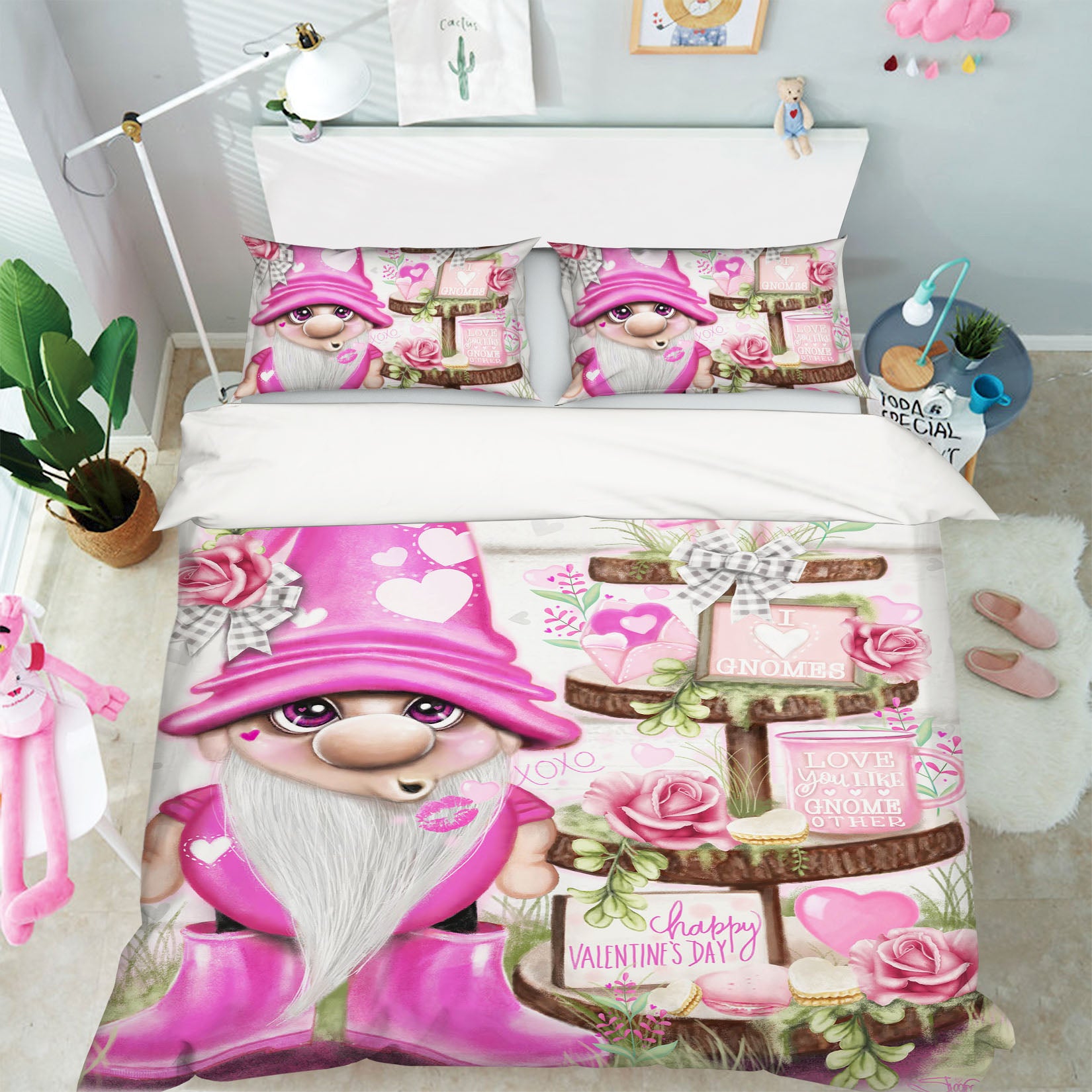 3D Pink Love Rose 8589 Sheena Pike Bedding Bed Pillowcases Quilt Cover Duvet Cover
