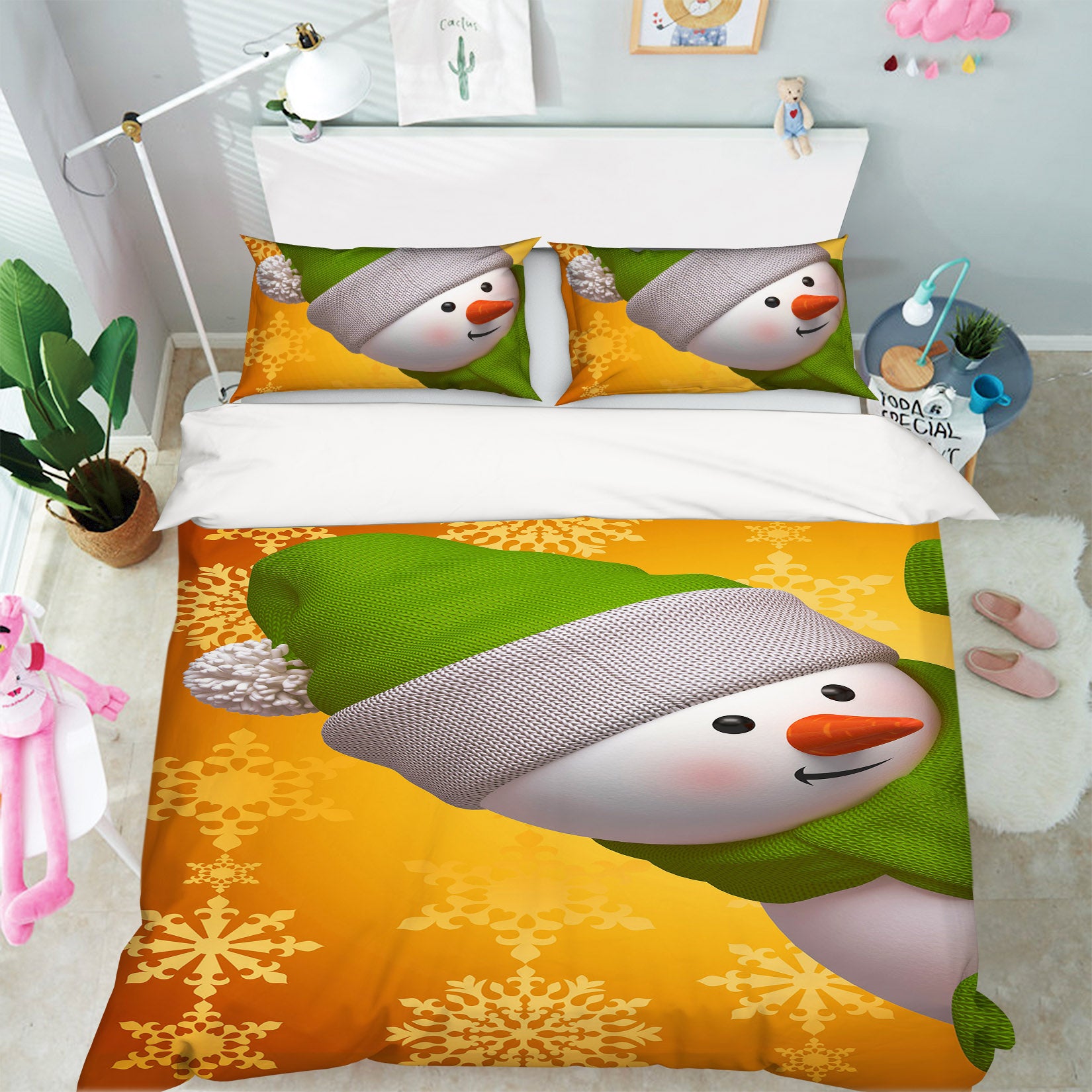 3D Snowman 51078 Christmas Quilt Duvet Cover Xmas Bed Pillowcases