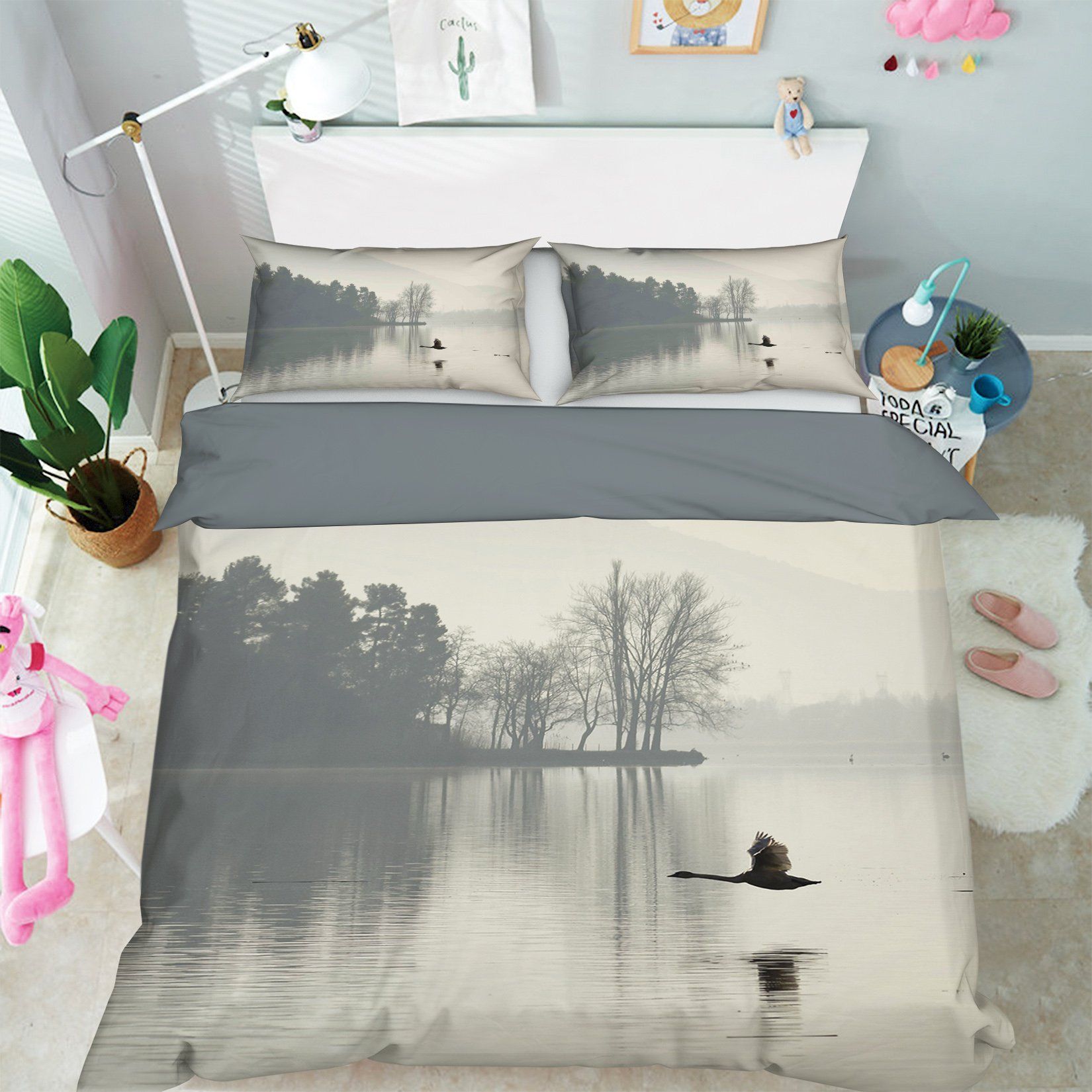 3D Wild Goose Flying 1999 Bed Pillowcases Quilt Quiet Covers AJ Creativity Home 