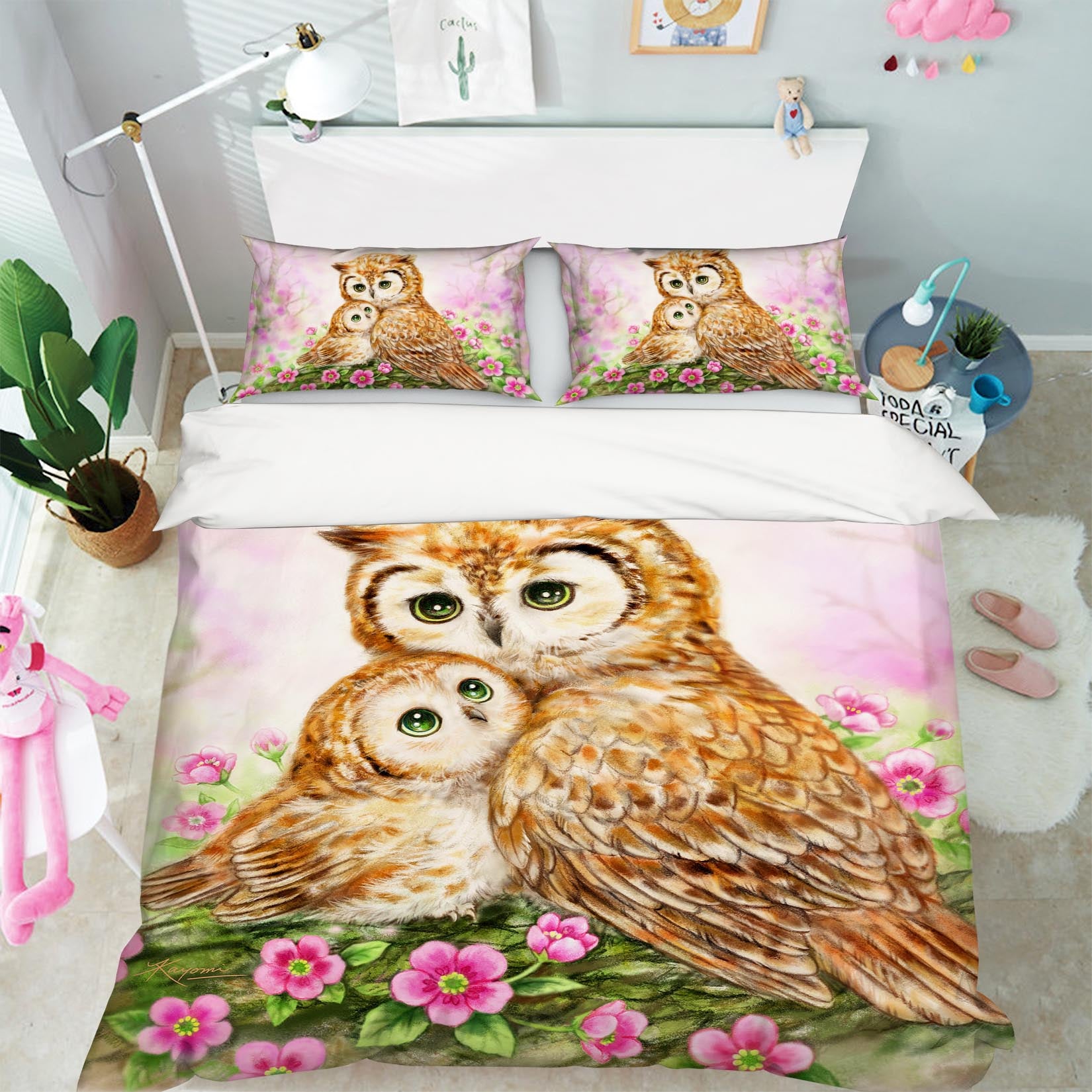 3D Cartoon Owl 5947 Kayomi Harai Bedding Bed Pillowcases Quilt Cover Duvet Cover