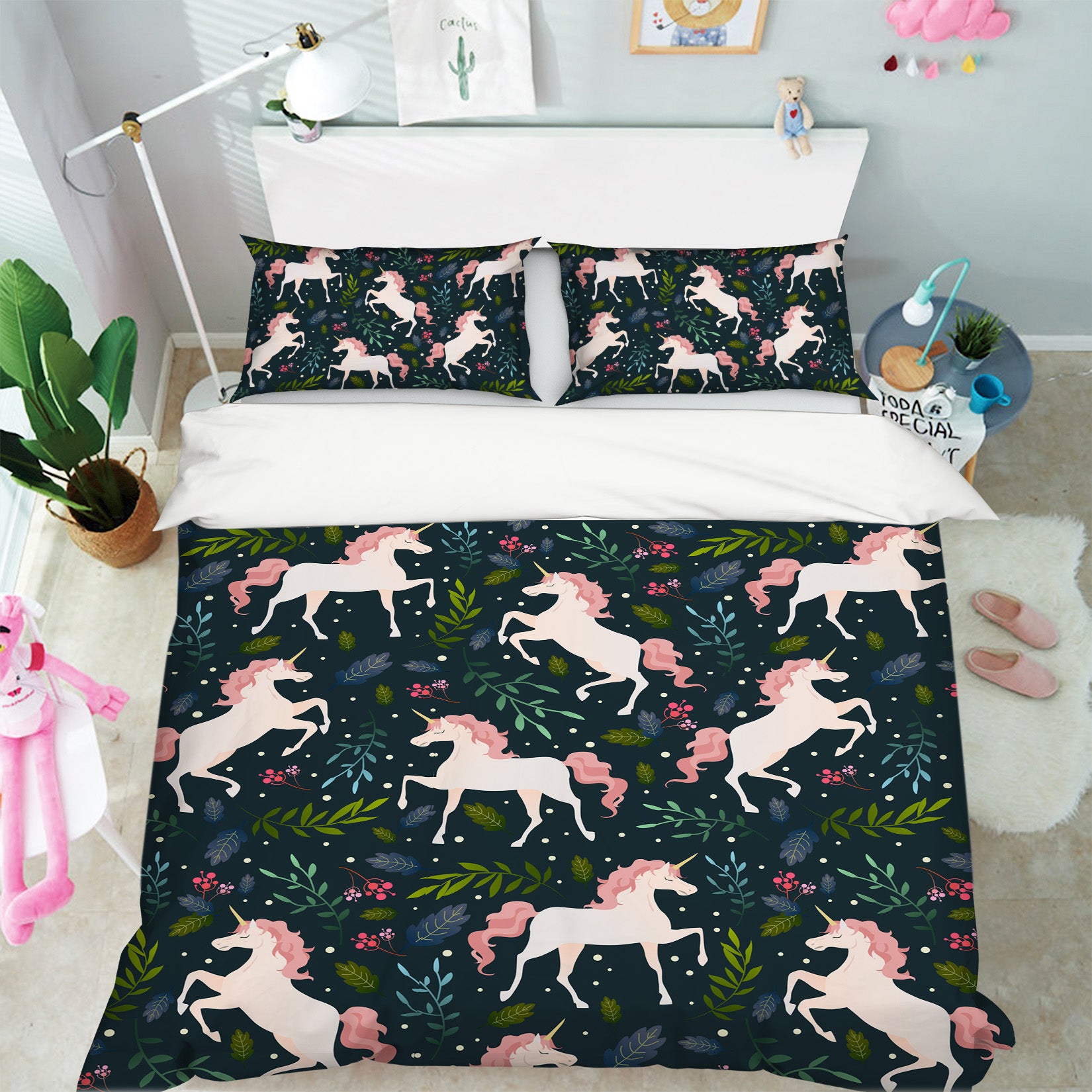 3D Unicorn 60258 Bed Pillowcases Quilt