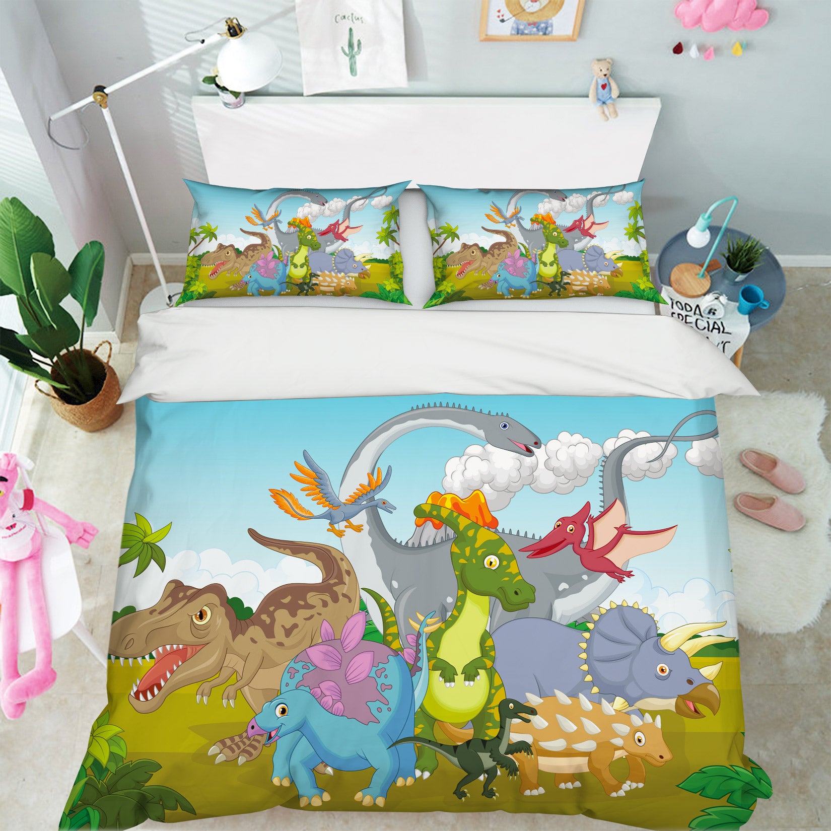 3D Dinosaur 13018 Bed Pillowcases Quilt