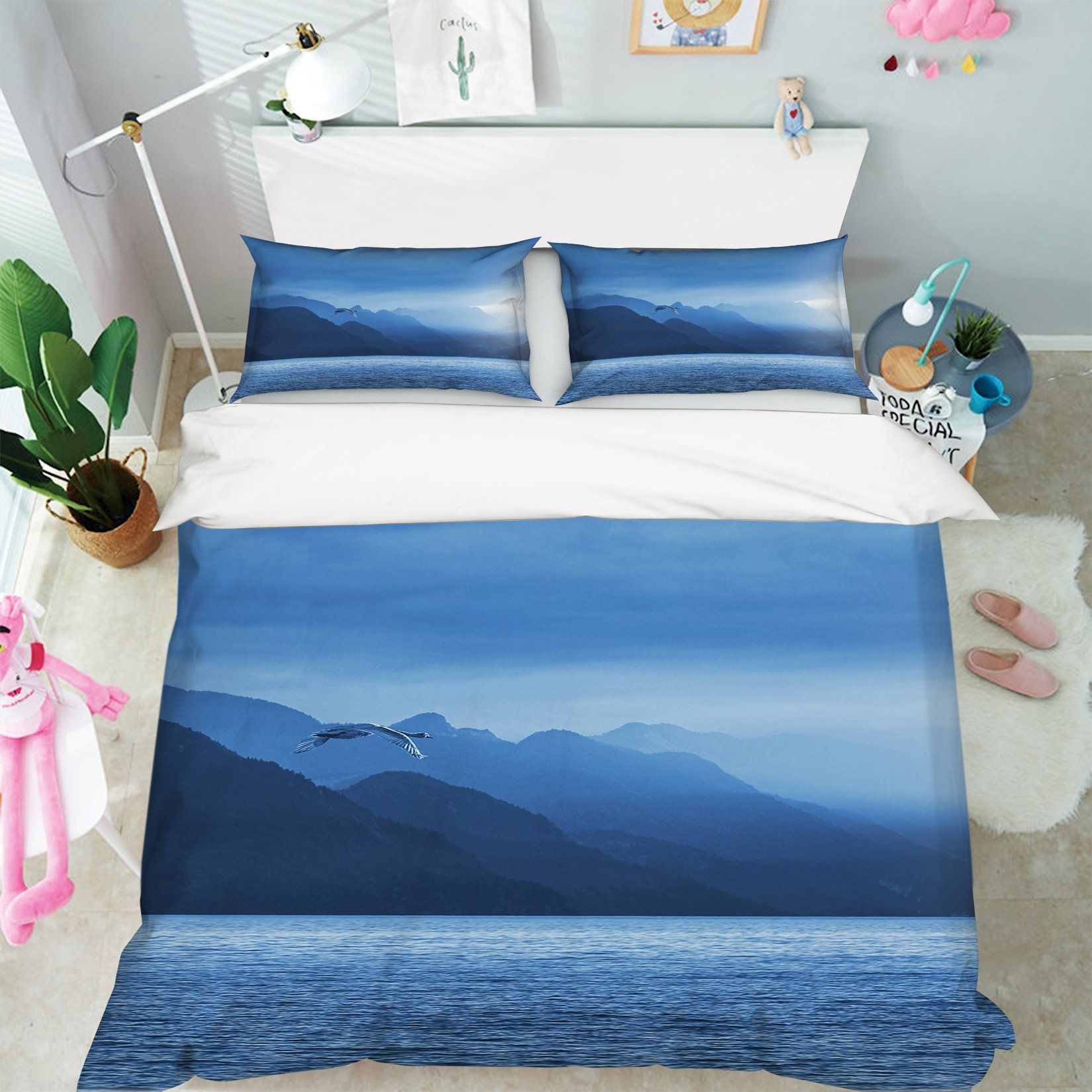 3D Sea Bird 1969 Bed Pillowcases Quilt Quiet Covers AJ Creativity Home 