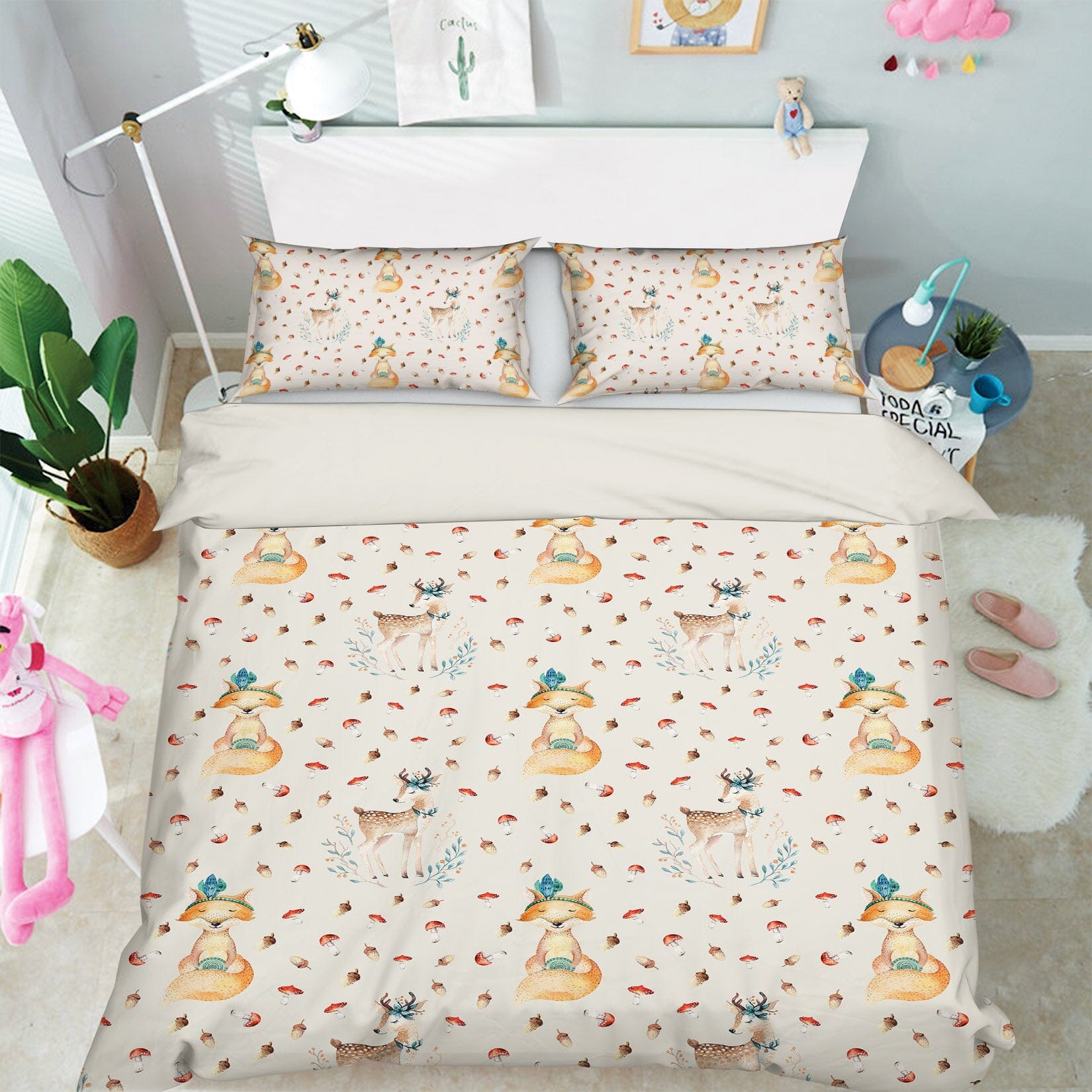 3D Fox Spotted Deer 209 Uta Naumann Bedding Bed Pillowcases Quilt Quiet Covers AJ Creativity Home 