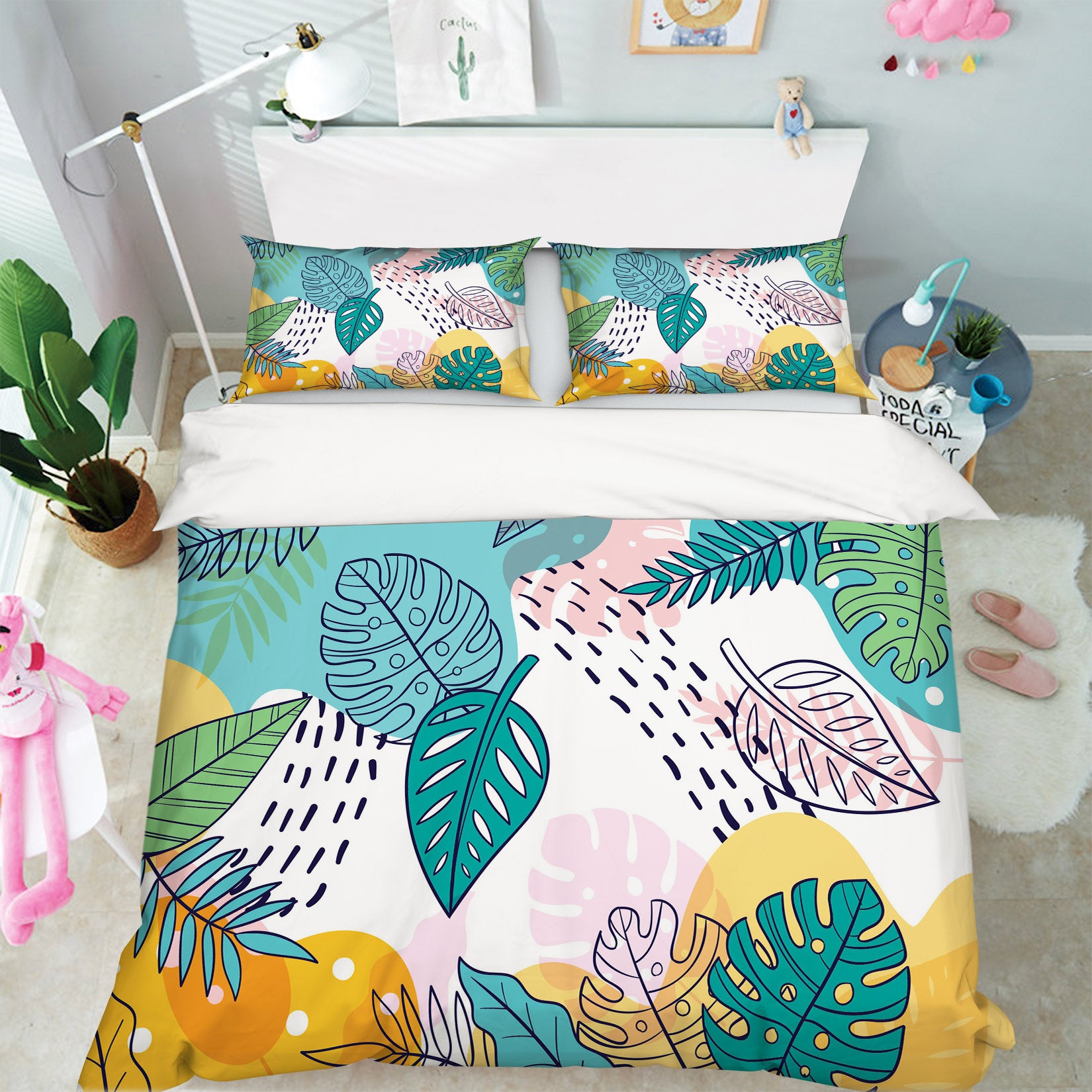 3D Leaves 60190 Bed Pillowcases Quilt