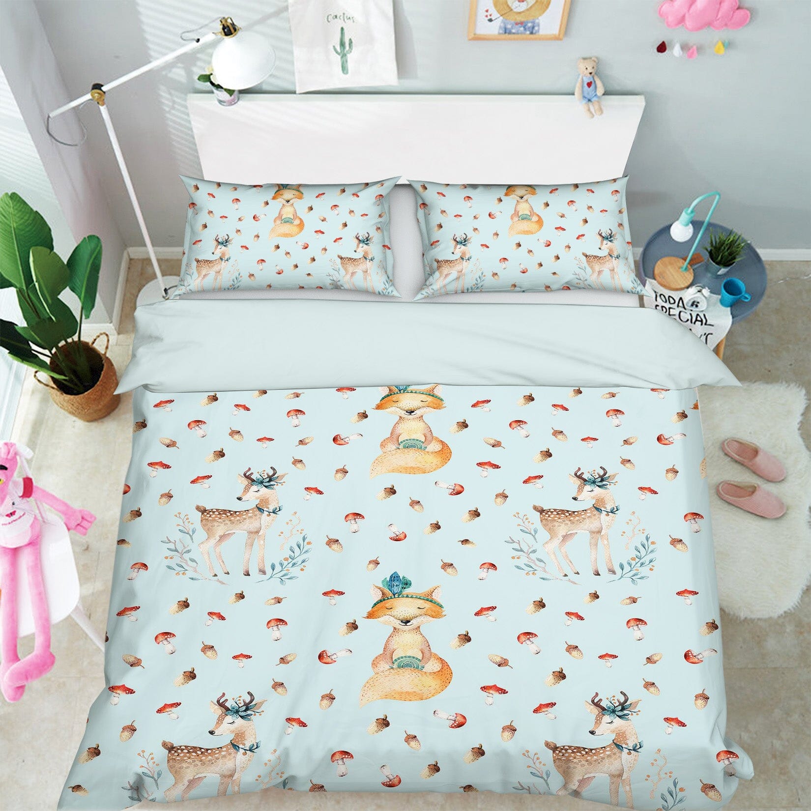 3D Mushroom Deer 214 Uta Naumann Bedding Bed Pillowcases Quilt Quiet Covers AJ Creativity Home 