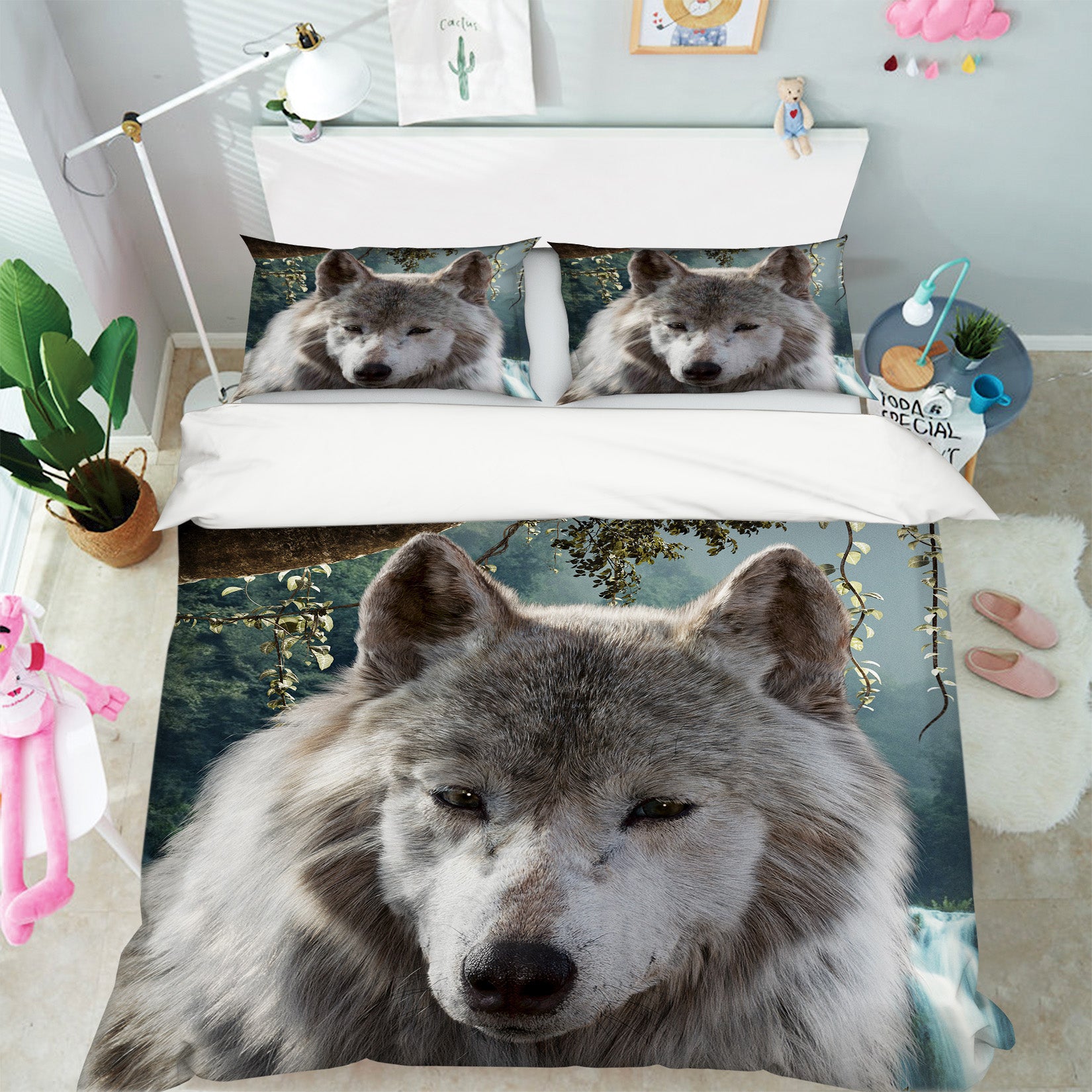 3D Wolf 21062 Bed Pillowcases Quilt