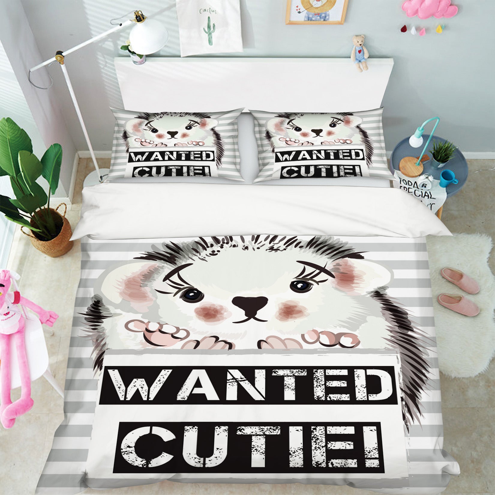 3D Hedgehog 15040 Bed Pillowcases Quilt