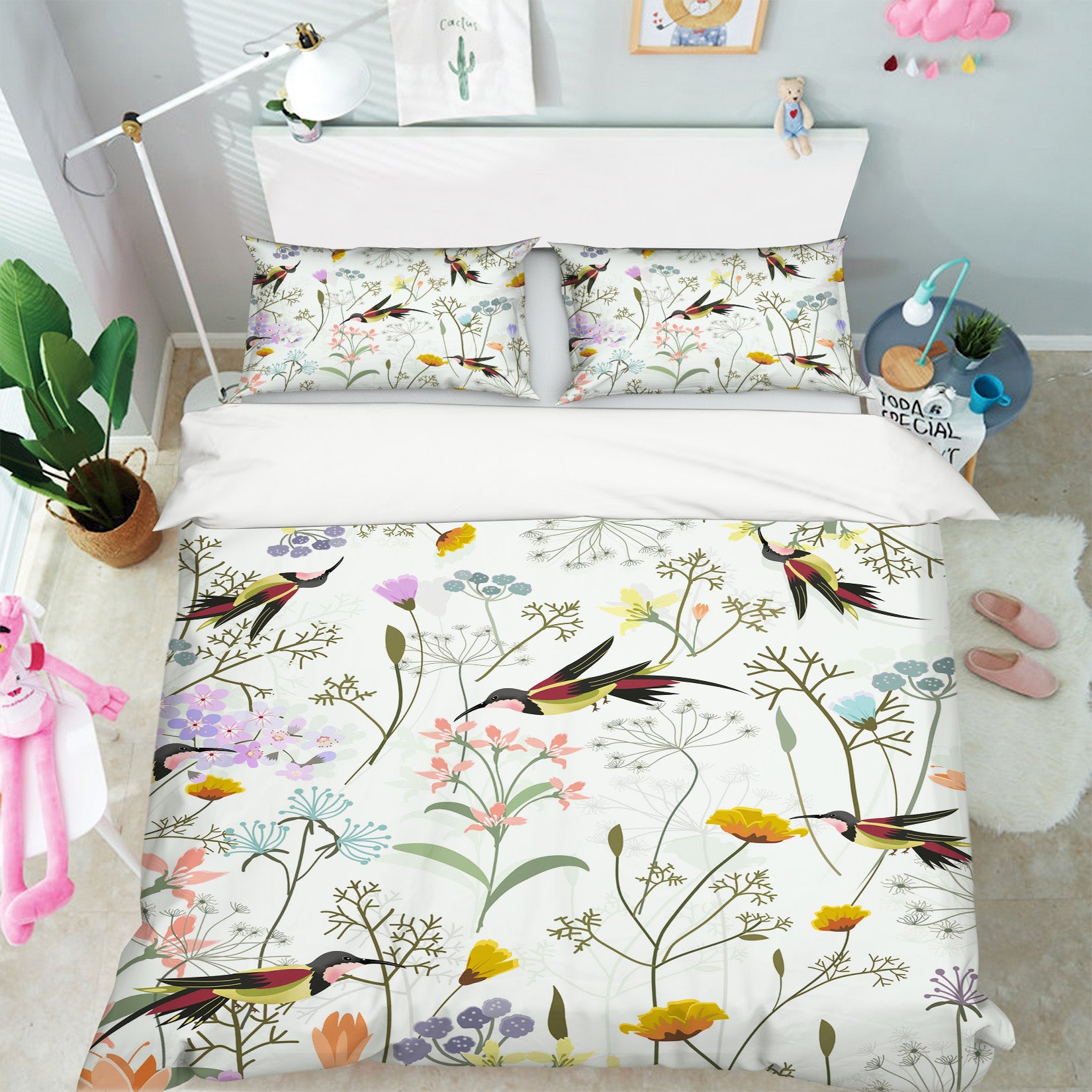 3D Flower Branch Bird 60127 Bed Pillowcases Quilt