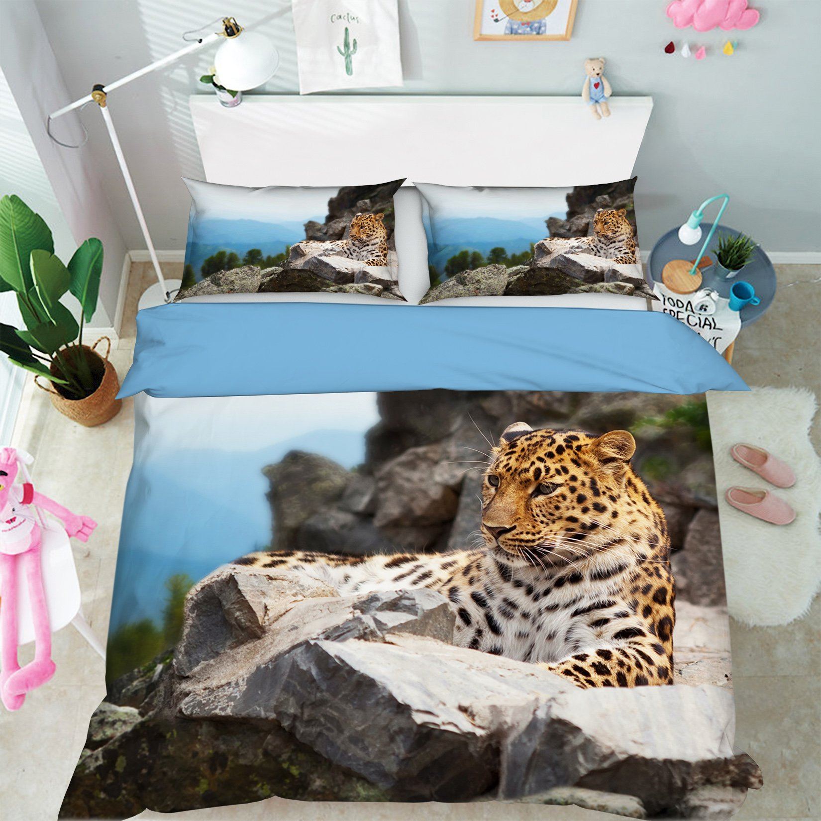 3D Tiger Squatting 1944 Bed Pillowcases Quilt Quiet Covers AJ Creativity Home 