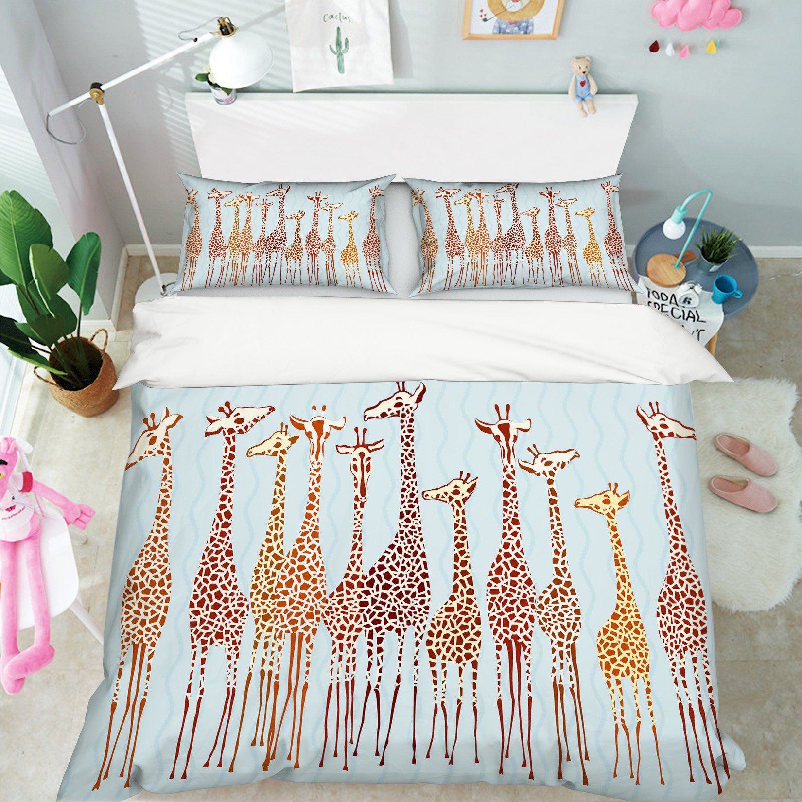 3D Giraffe Pattern 252 Bed Pillowcases Quilt Wallpaper AJ Wallpaper 