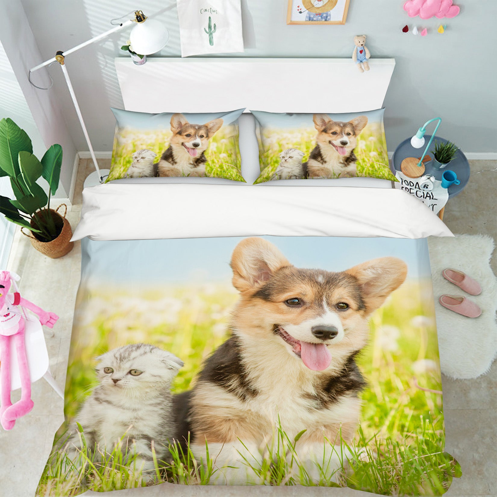 3D Corgi 14208 Bed Pillowcases Quilt