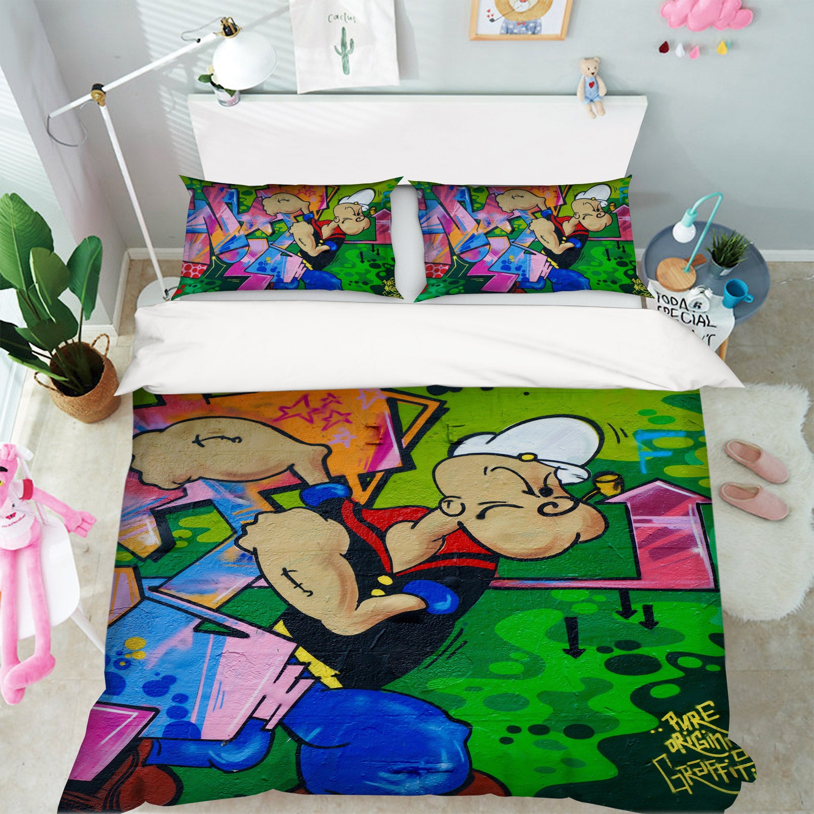 3D Popeye 14096 Bed Pillowcases Quilt