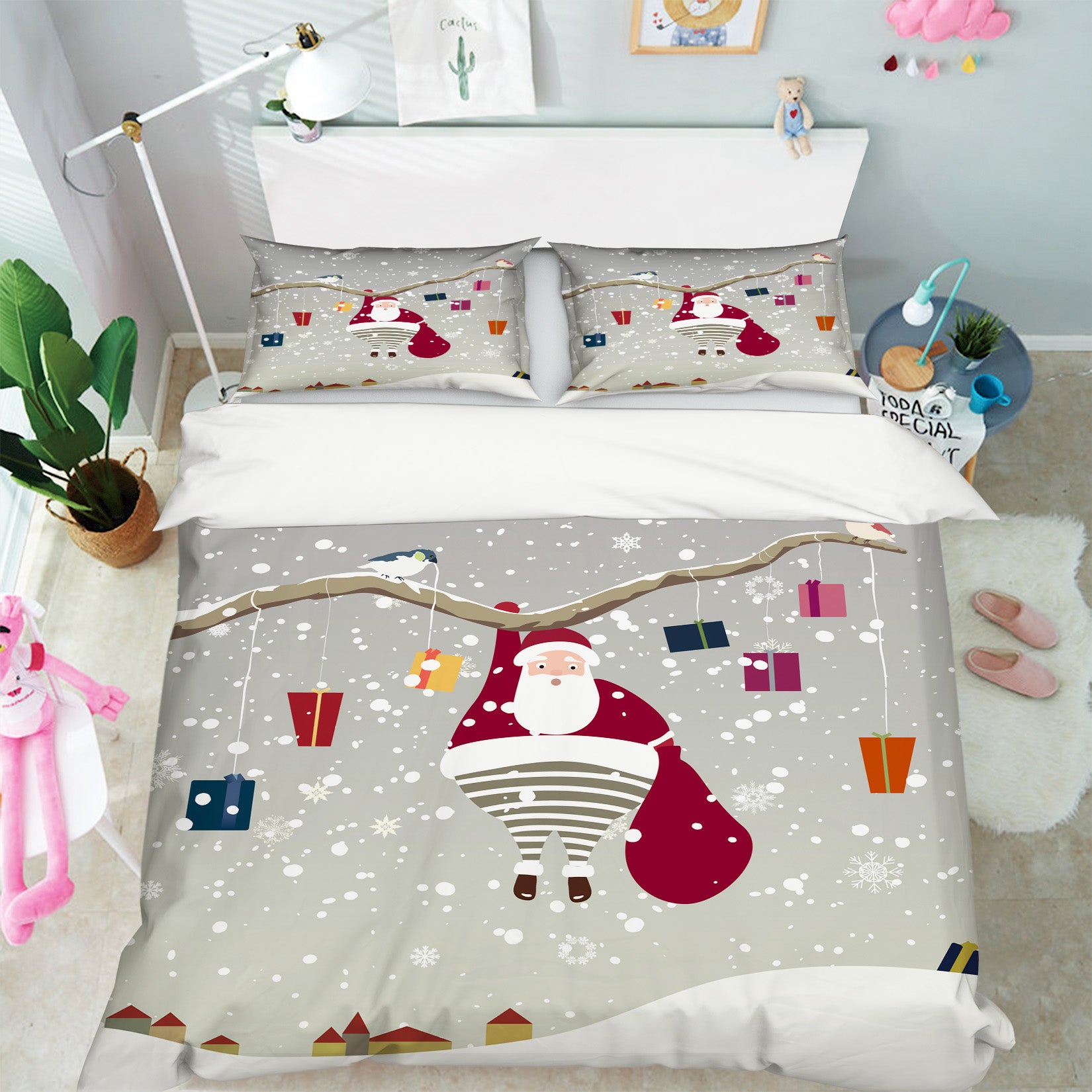 3D Santa Claus 51073 Christmas Quilt Duvet Cover Xmas Bed Pillowcases
