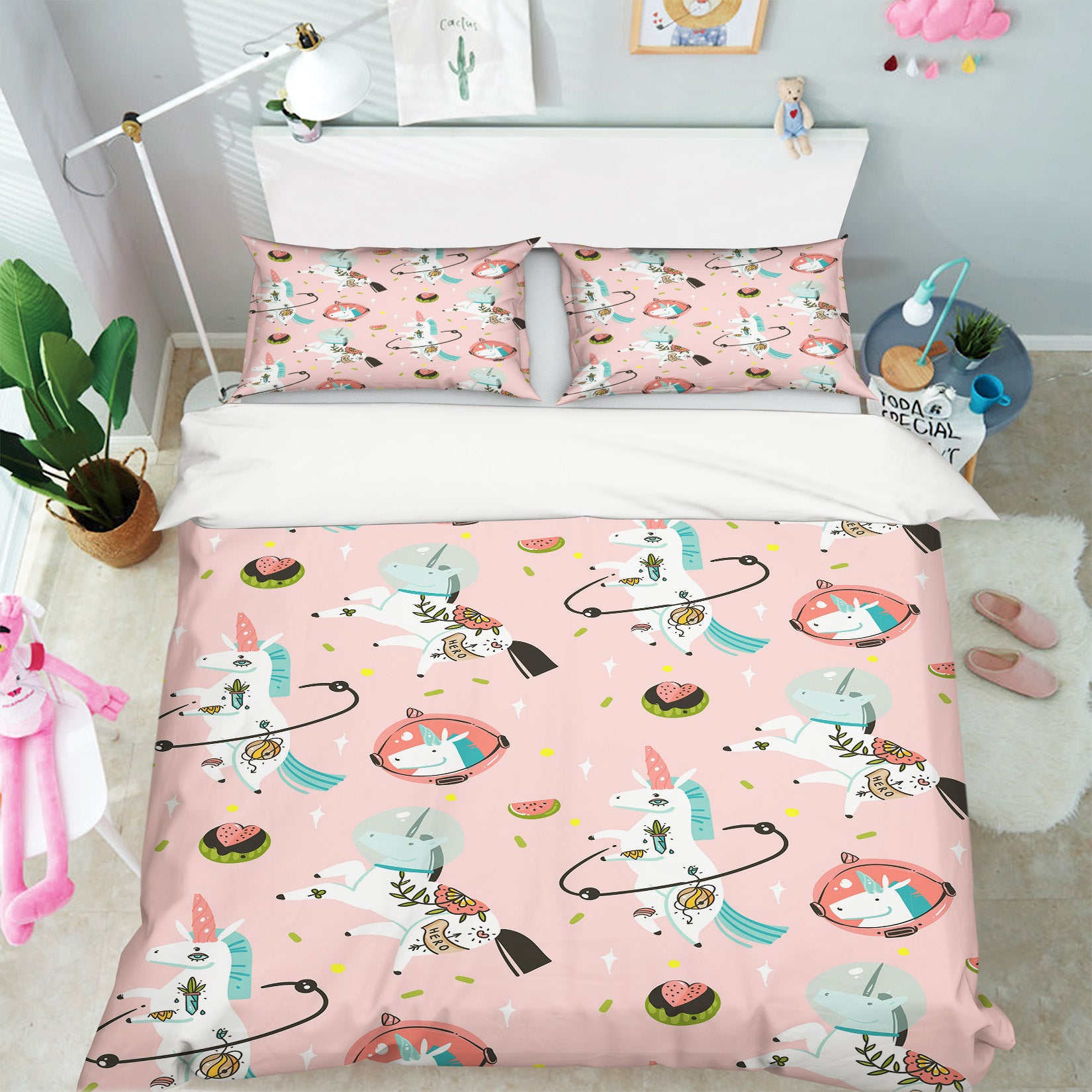 3D Unicorn Pattern 61018 Bed Pillowcases Quilt