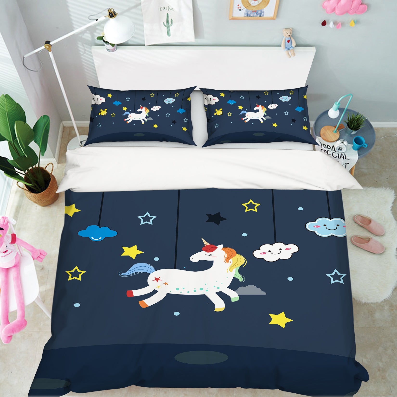 3D Unicorn Star 13111 Bed Pillowcases Quilt