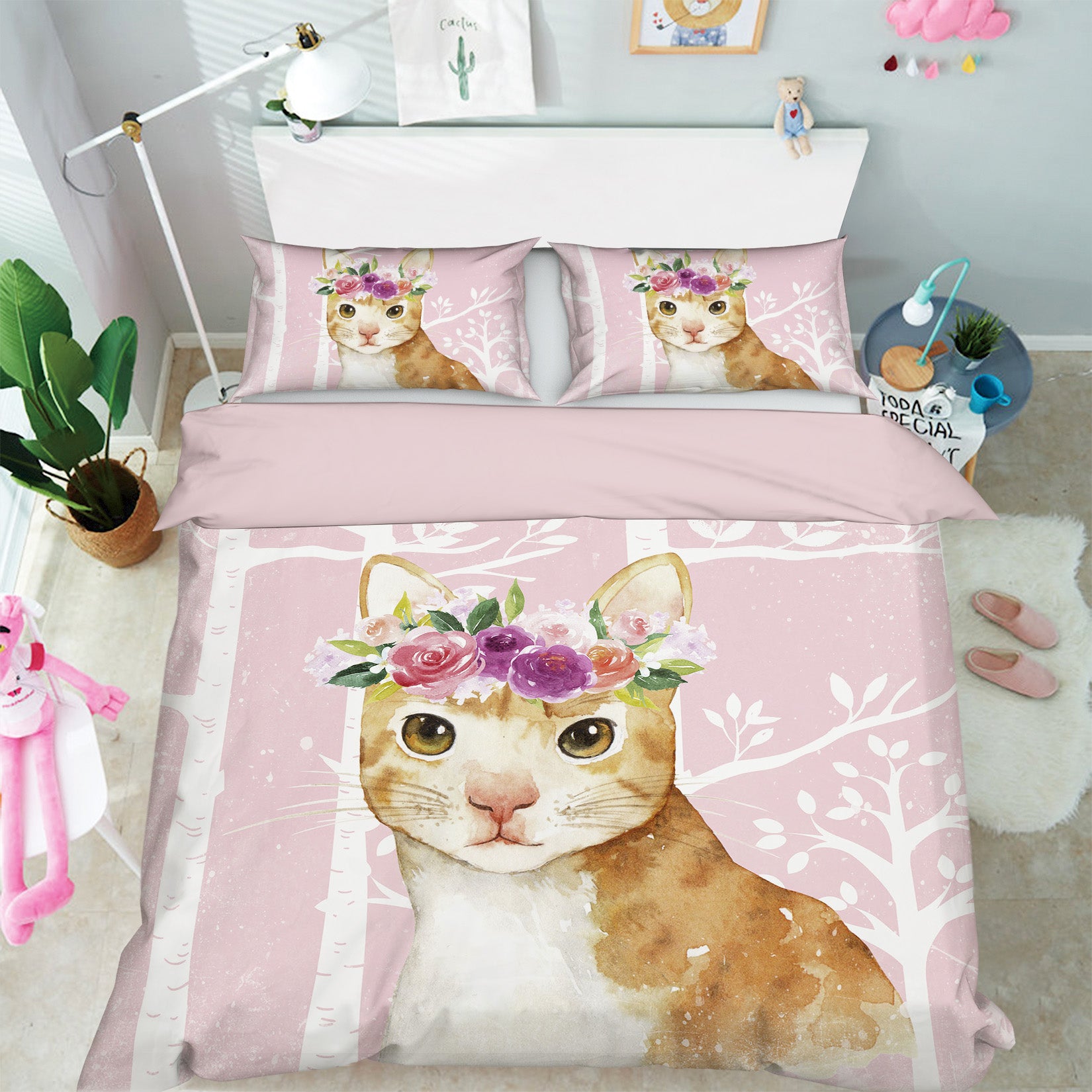 3D Orange Cat 008 Uta Naumann Bedding Bed Pillowcases Quilt