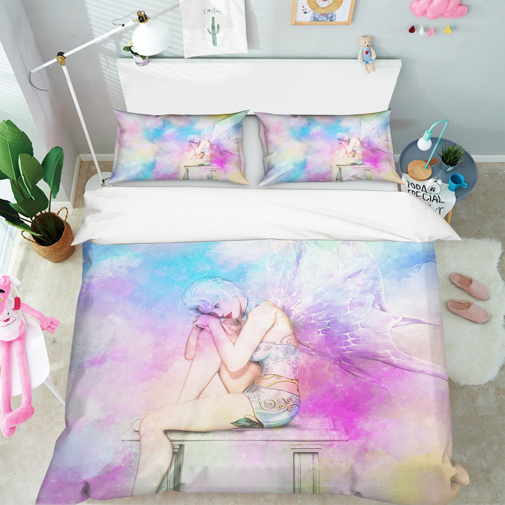 3D Colorful Female 19140 Bed Pillowcases Quilt