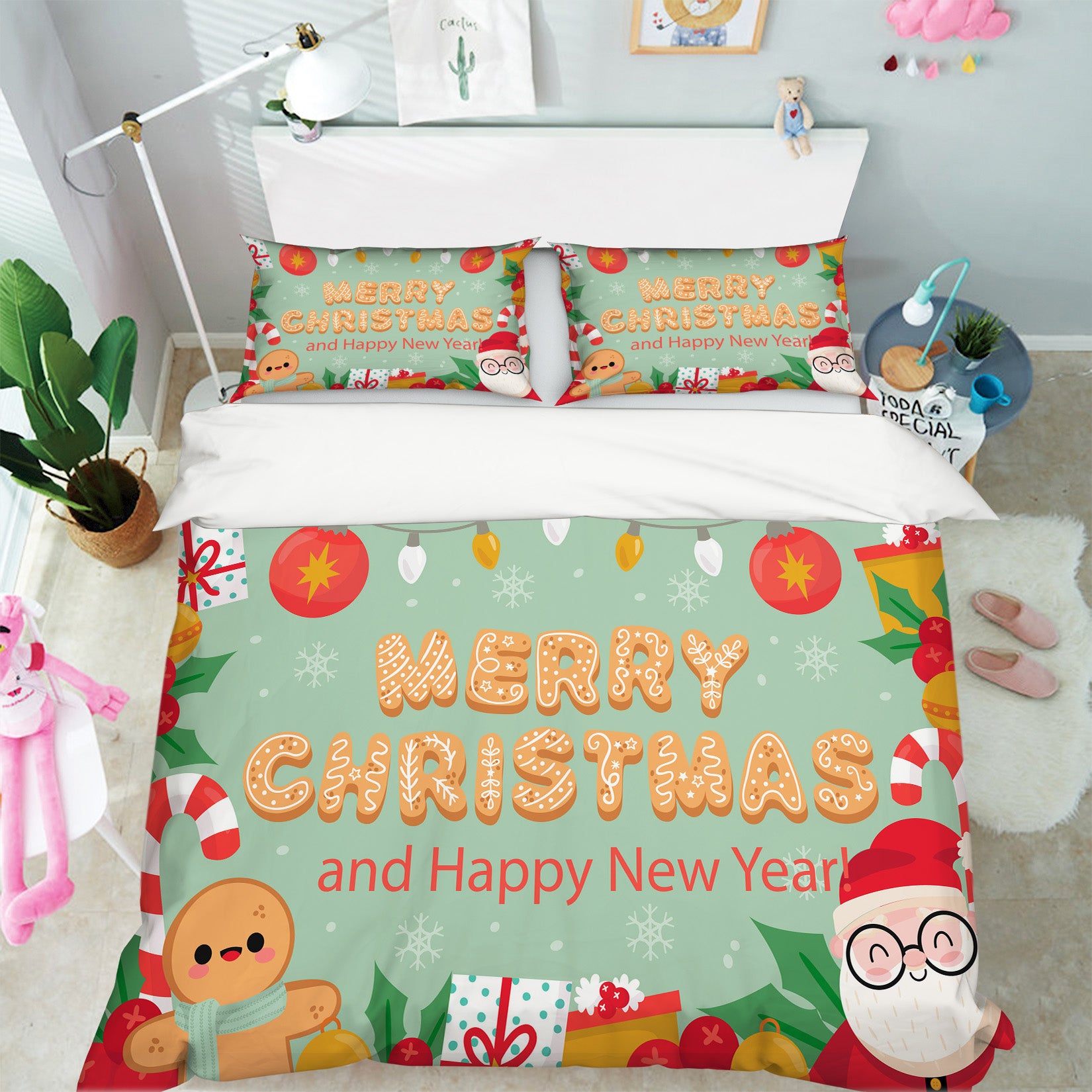 3D Santa Gift 61053 Bed Pillowcases Quilt