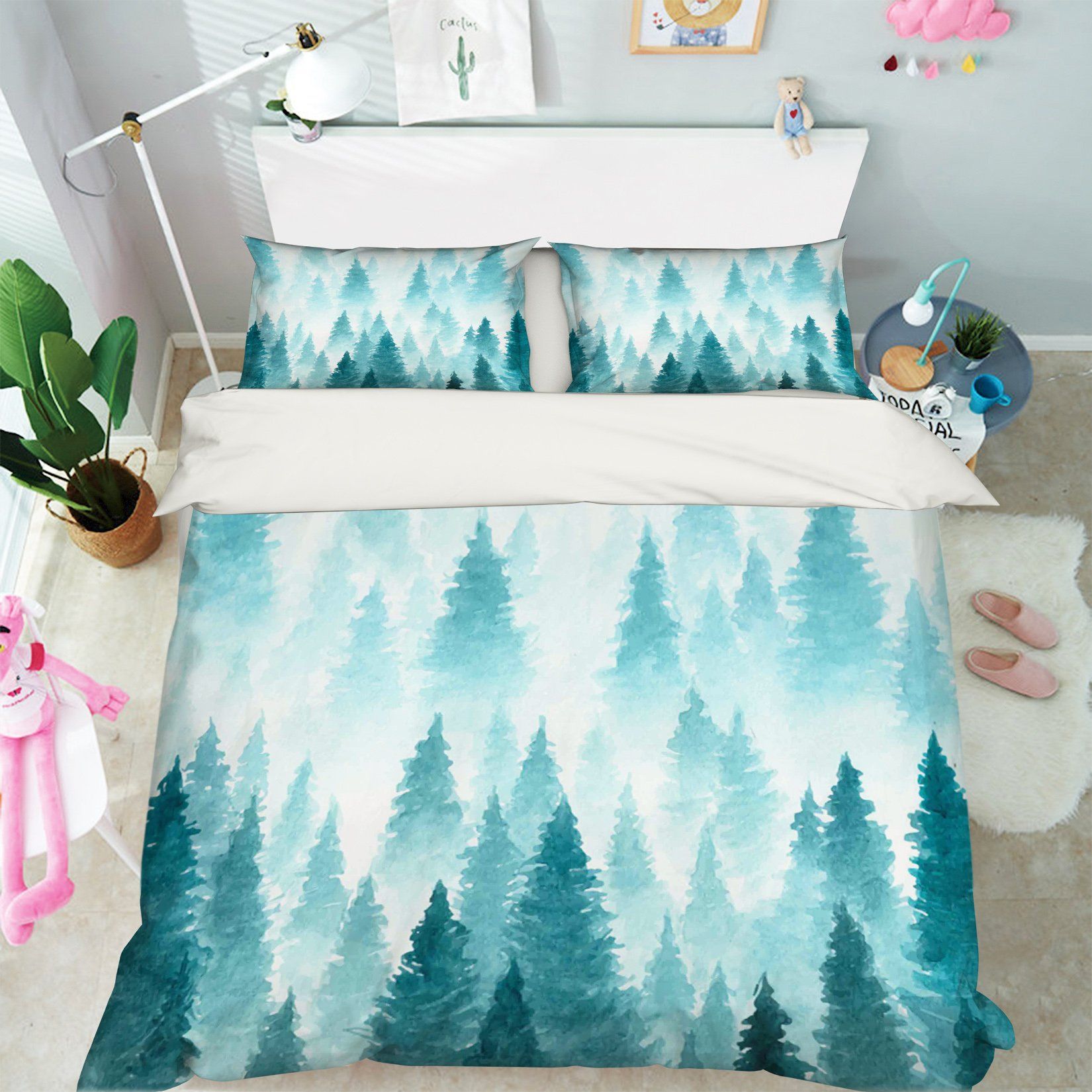 3D Hazy Forest 175 Bed Pillowcases Quilt Wallpaper AJ Wallpaper 