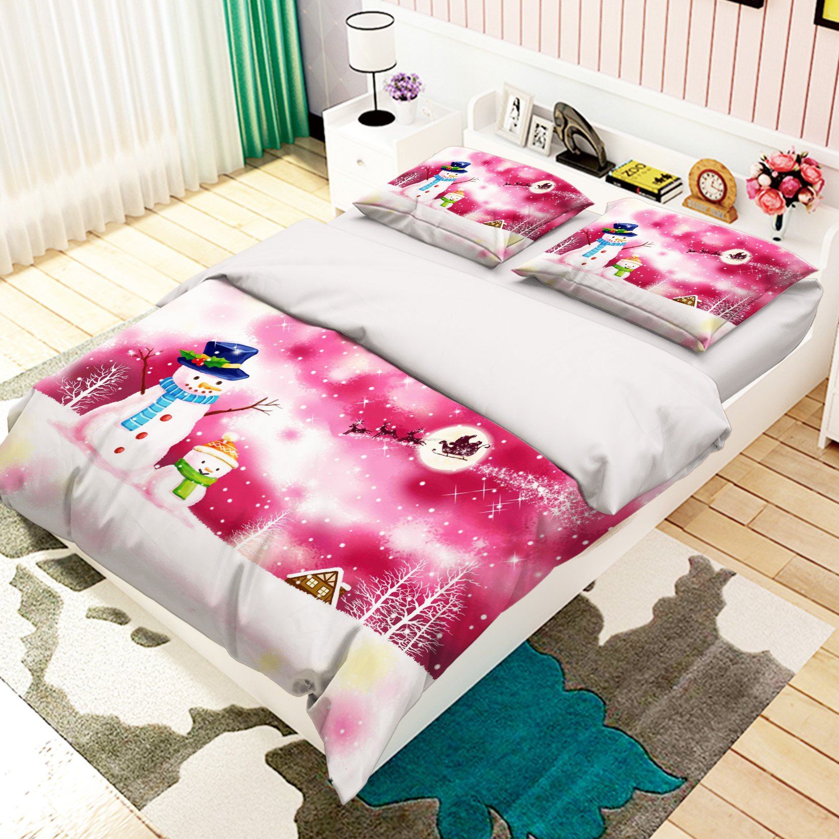 3D Christmas Snowman 234 Bed Pillowcases Quilt Wallpaper AJ Wallpaper 