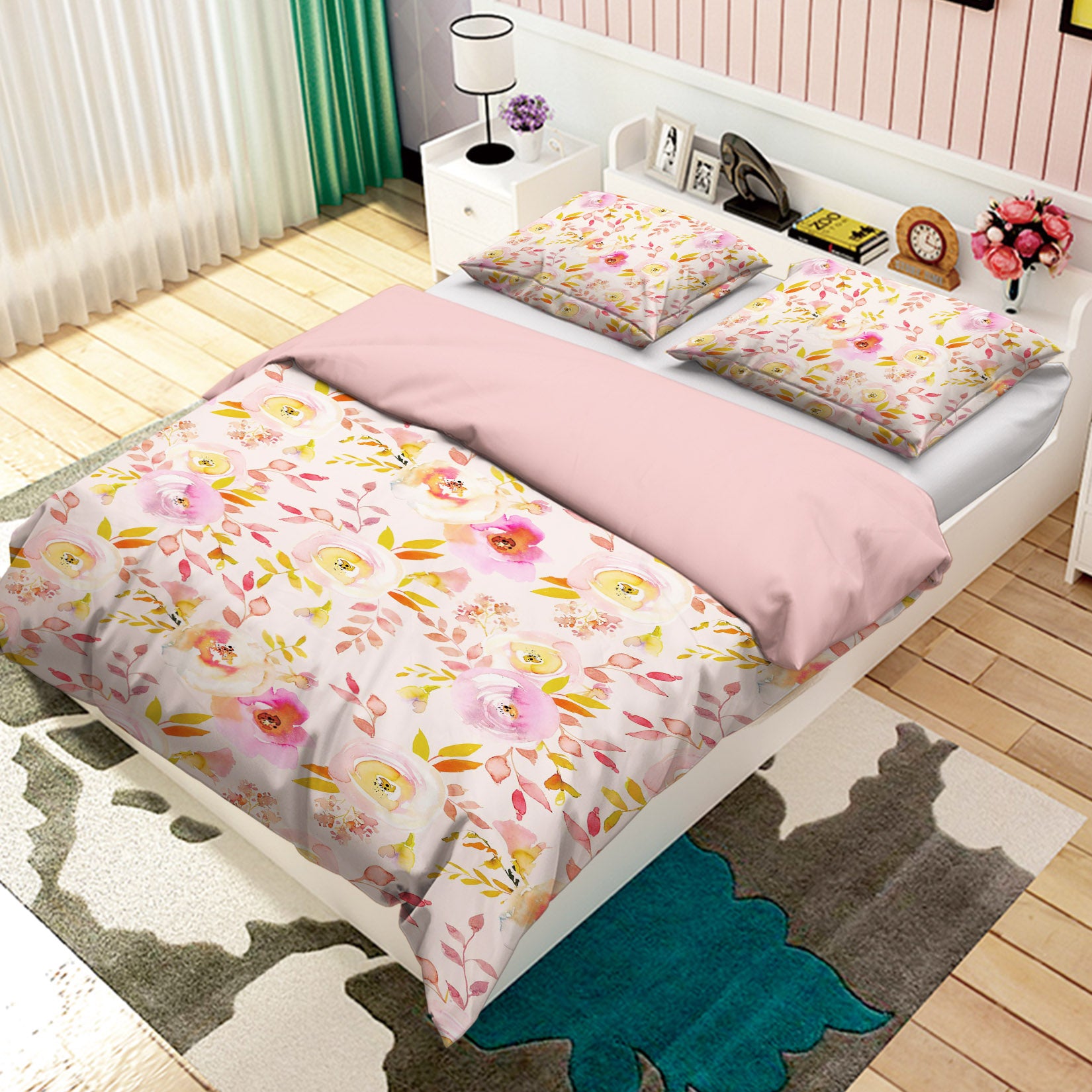 3D Pink Flower 18183 Uta Naumann Bedding Bed Pillowcases Quilt