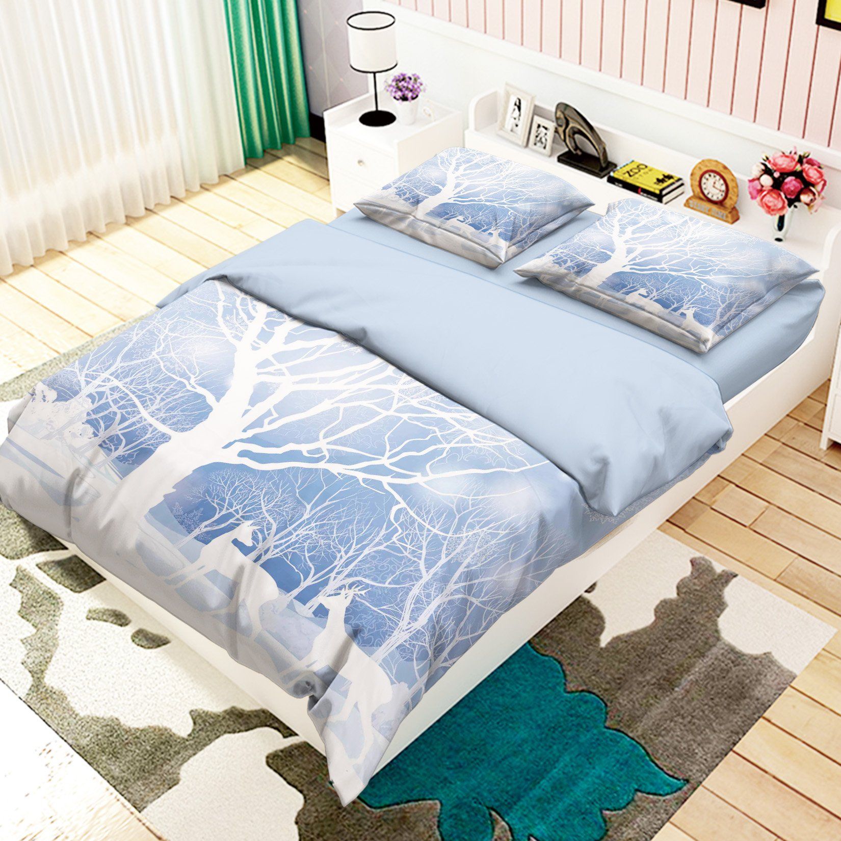 3D Bare Trees Animals 141 Bed Pillowcases Quilt Wallpaper AJ Wallpaper 