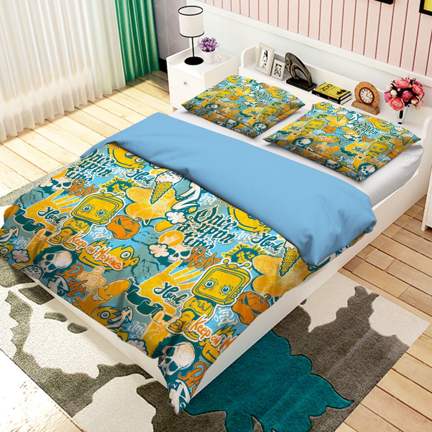 3D Robot Ice Cream 020 Bed Pillowcases Quilt Wallpaper AJ Wallpaper 