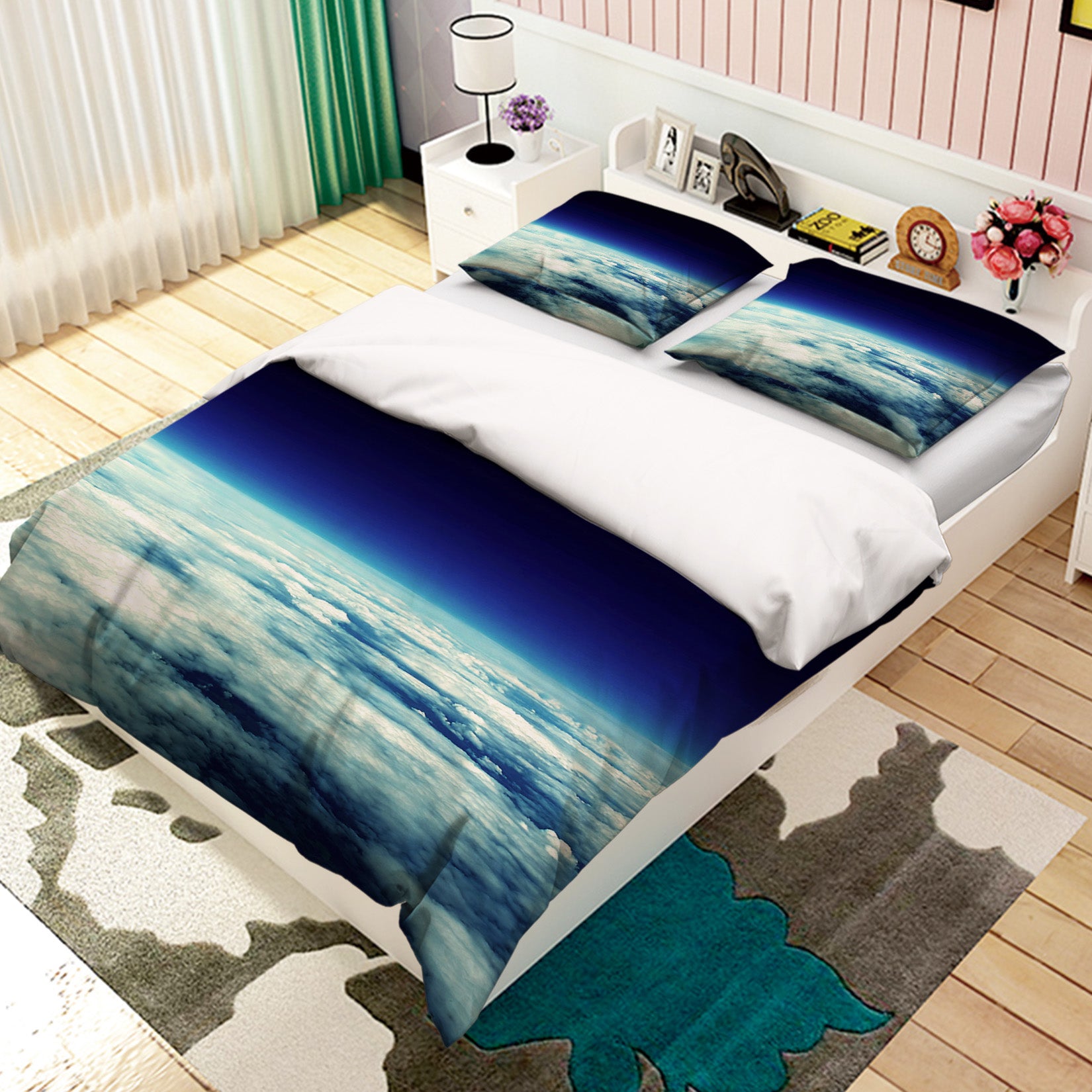3D Blue Sky Clouds 080 Bed Pillowcases Quilt