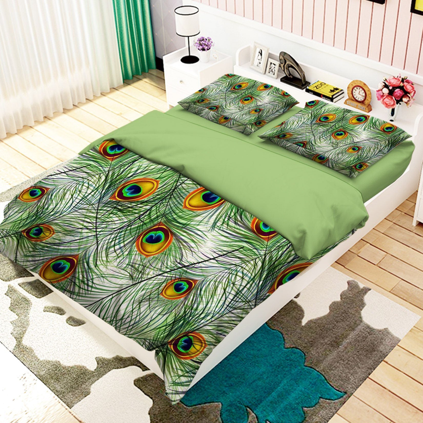 3D Peacock Tail Feathers 327 Bed Pillowcases Quilt Wallpaper AJ Wallpaper 