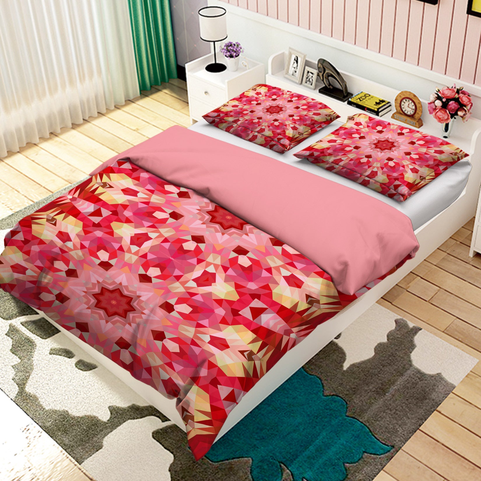 3D Red Pattern 14041 Bed Pillowcases Quilt