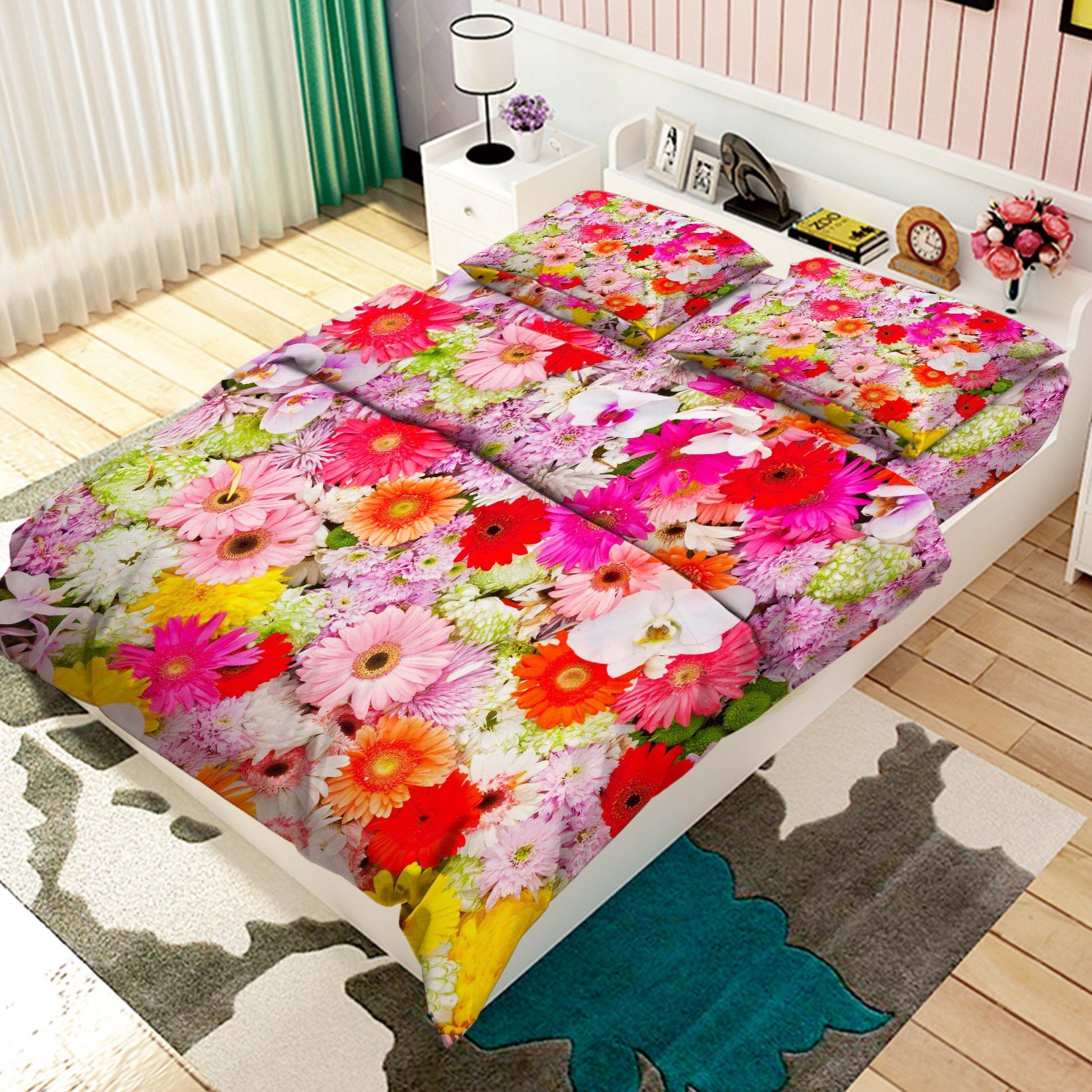 3D Bright Flowers 93 Bed Pillowcases Quilt Wallpaper AJ Wallpaper 