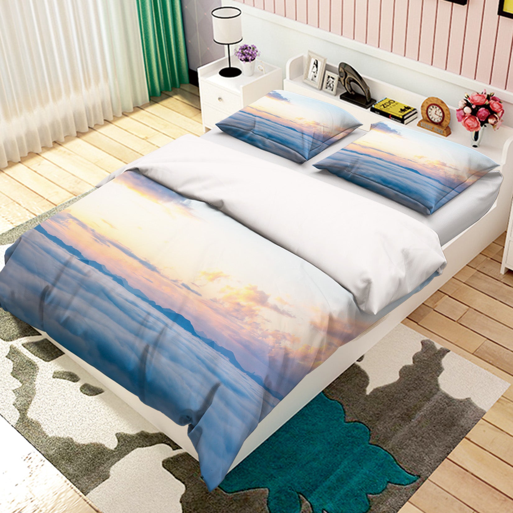 3D Sea Cloud 61063 Bed Pillowcases Quilt