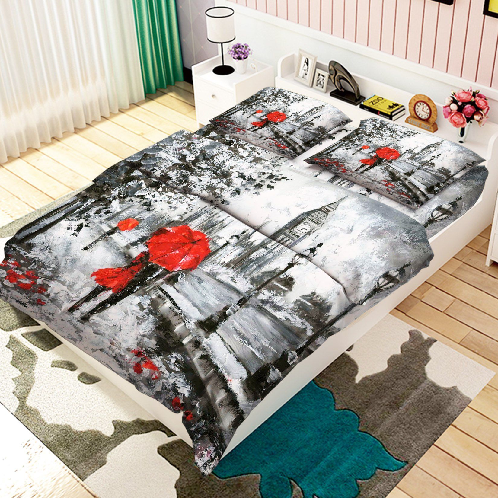 3D London Street Painting 22 Bed Pillowcases Quilt Wallpaper AJ Wallpaper 
