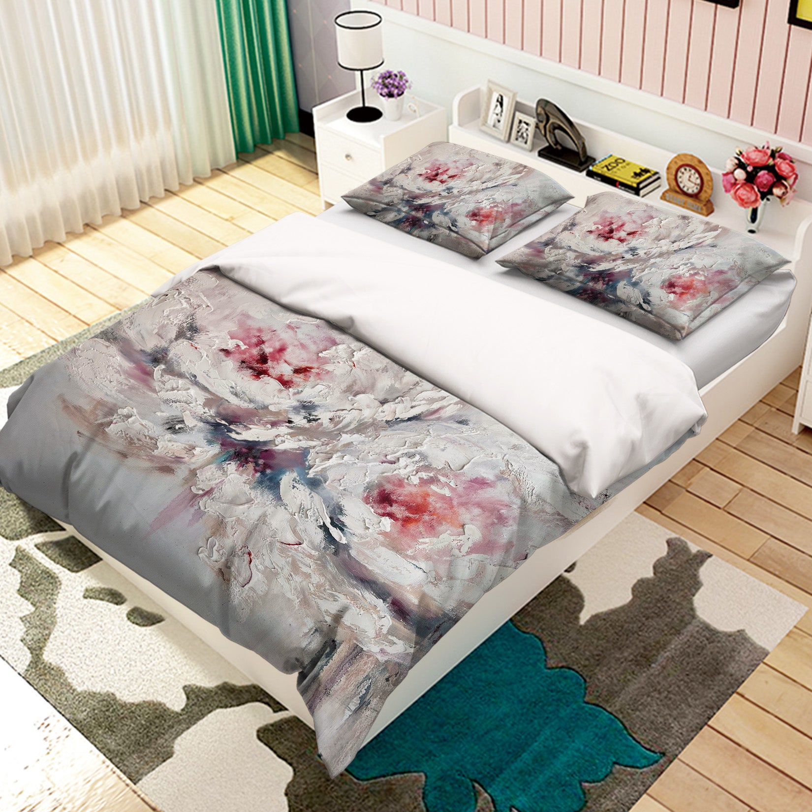 3D White Art Flower 548 Skromova Marina Bedding Bed Pillowcases Quilt