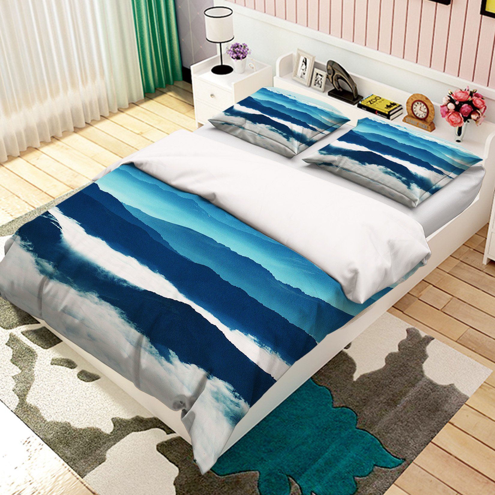 3D Vision Mountain 083 Bed Pillowcases Quilt Wallpaper AJ Wallpaper 