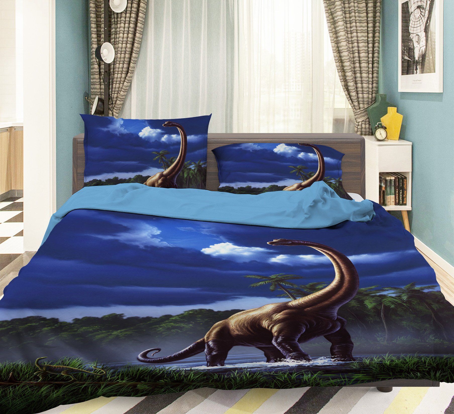 3D Brachiosaur 2113 Jerry LoFaro bedding Bed Pillowcases Quilt Quiet Covers AJ Creativity Home 