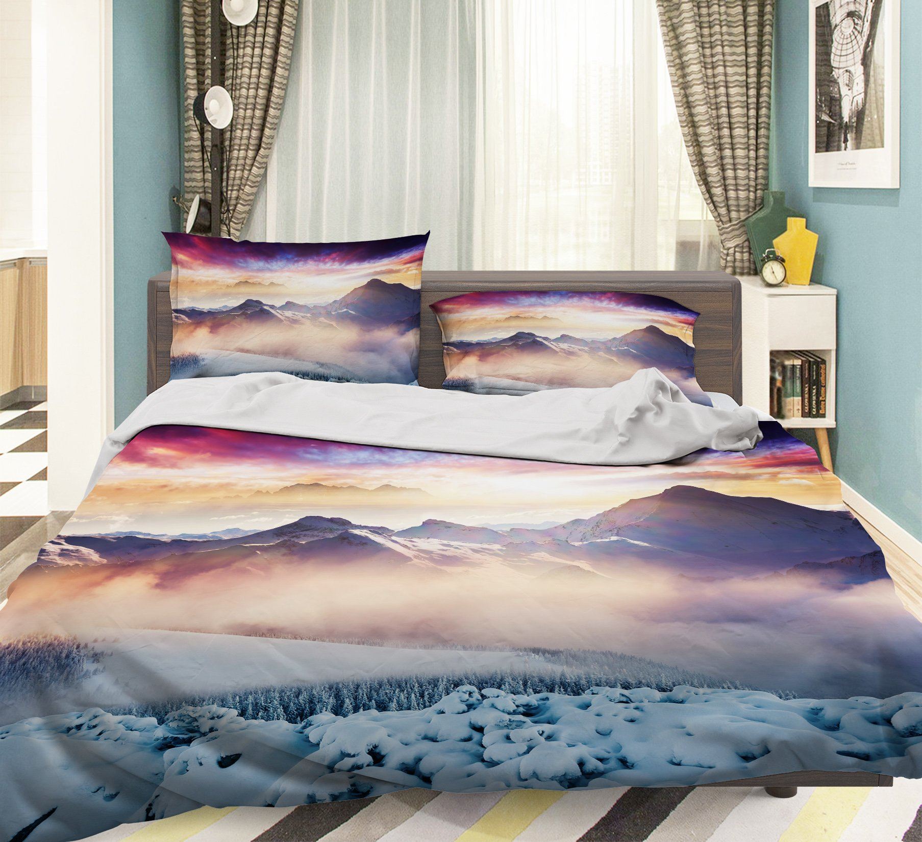 3D Snow Mountain 011 Bed Pillowcases Quilt Wallpaper AJ Wallpaper 