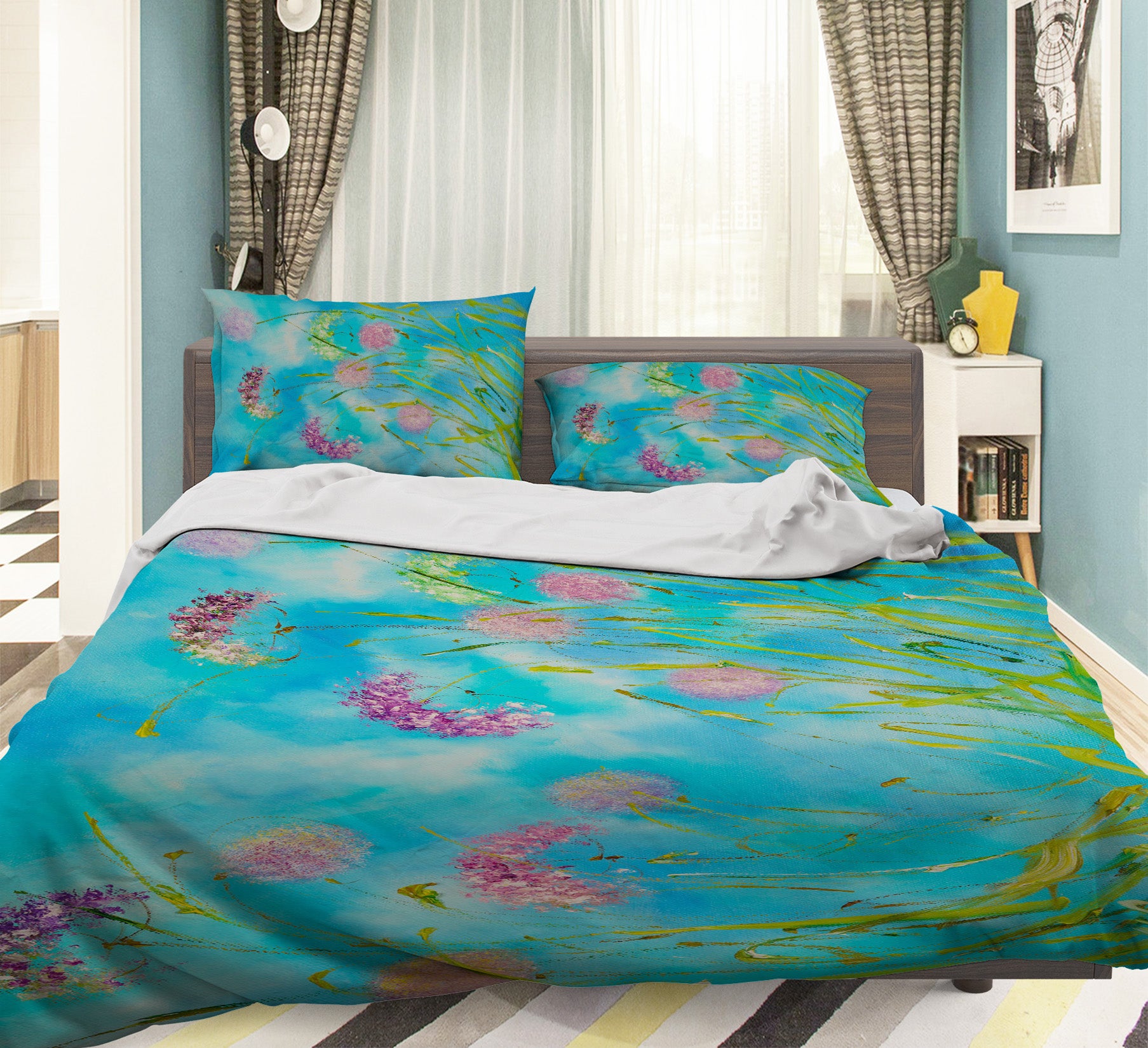 3D Pink Flower Grass 532 Skromova Marina Bedding Bed Pillowcases Quilt