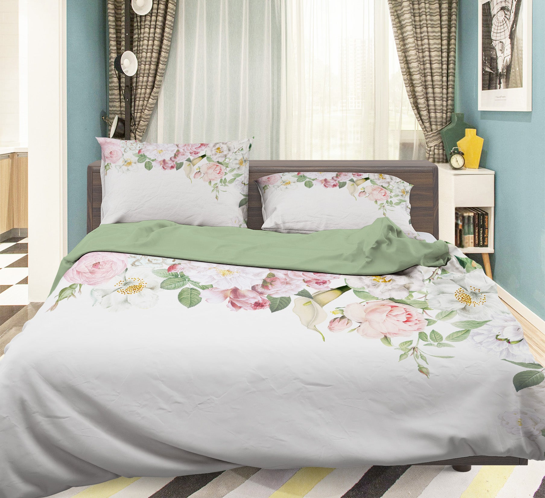 3D Green Flowers 18161 Uta Naumann Bedding Bed Pillowcases Quilt
