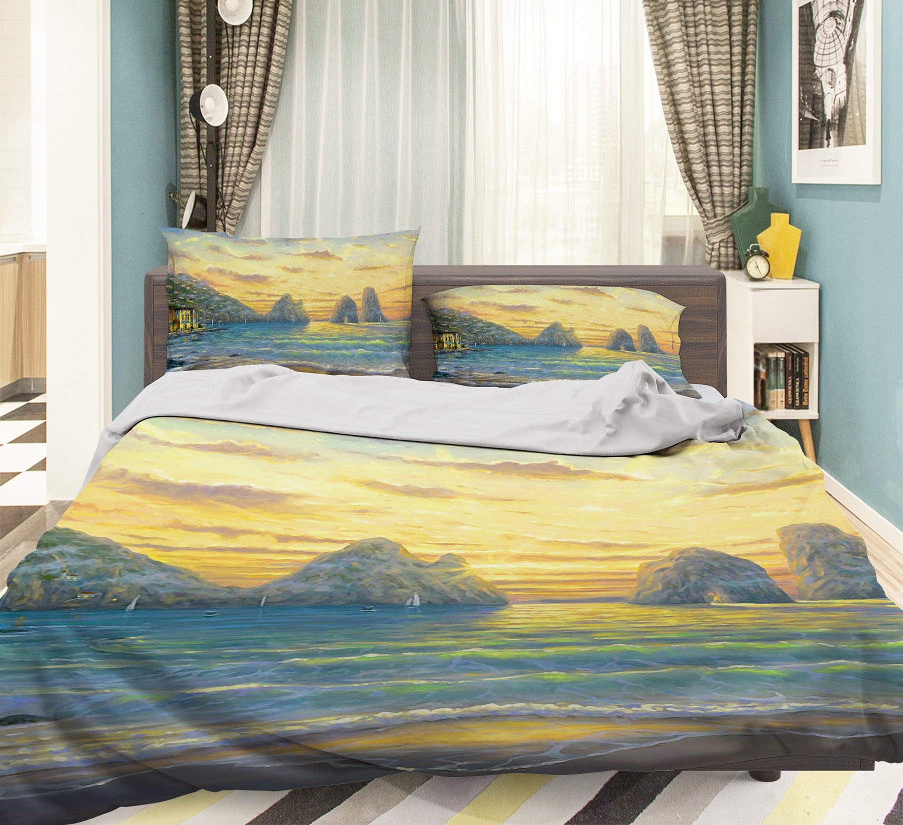 3D Sunset Sea Level 099 Bed Pillowcases Quilt